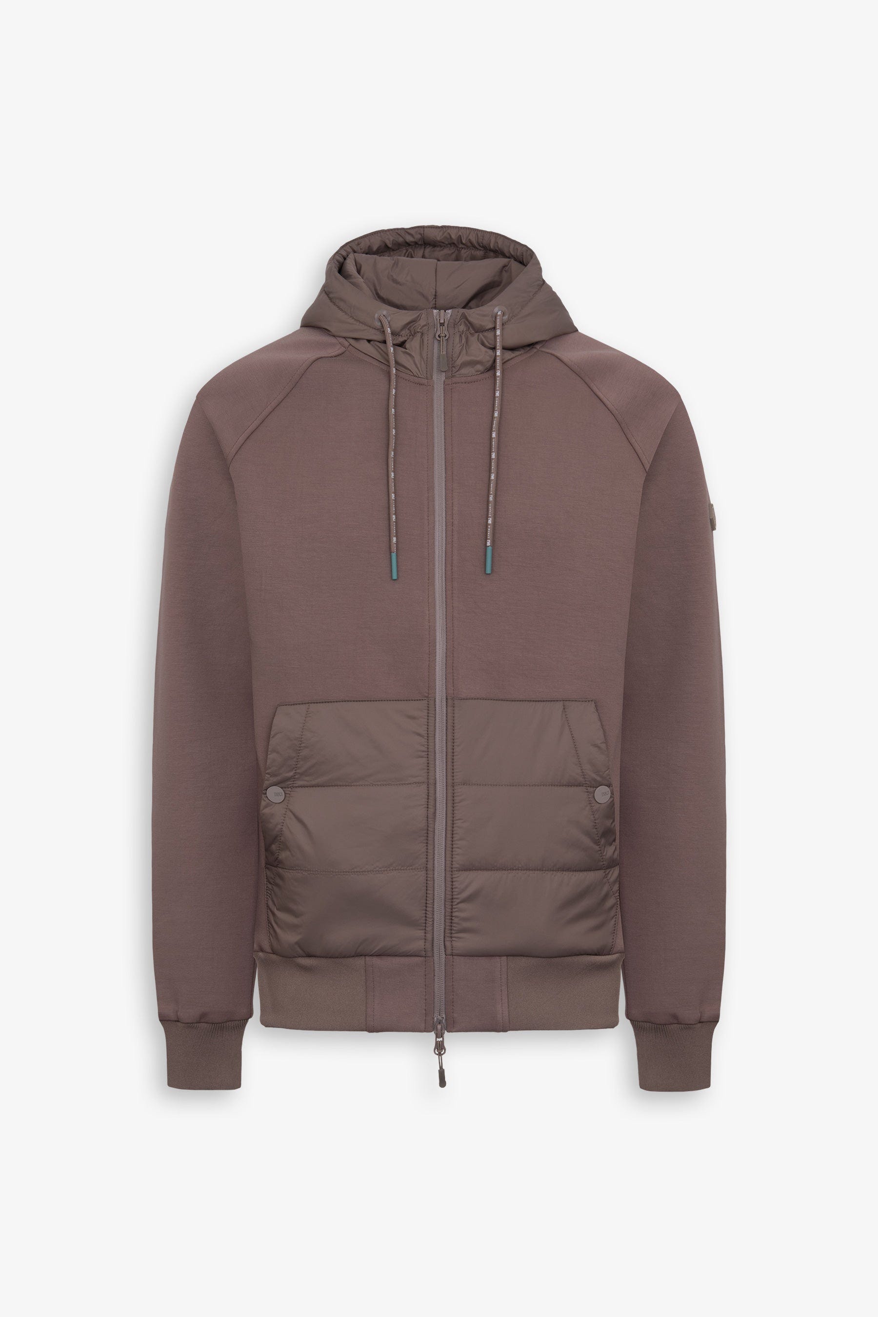 Felpa full zip bimaterica DNJ fango-Dan John