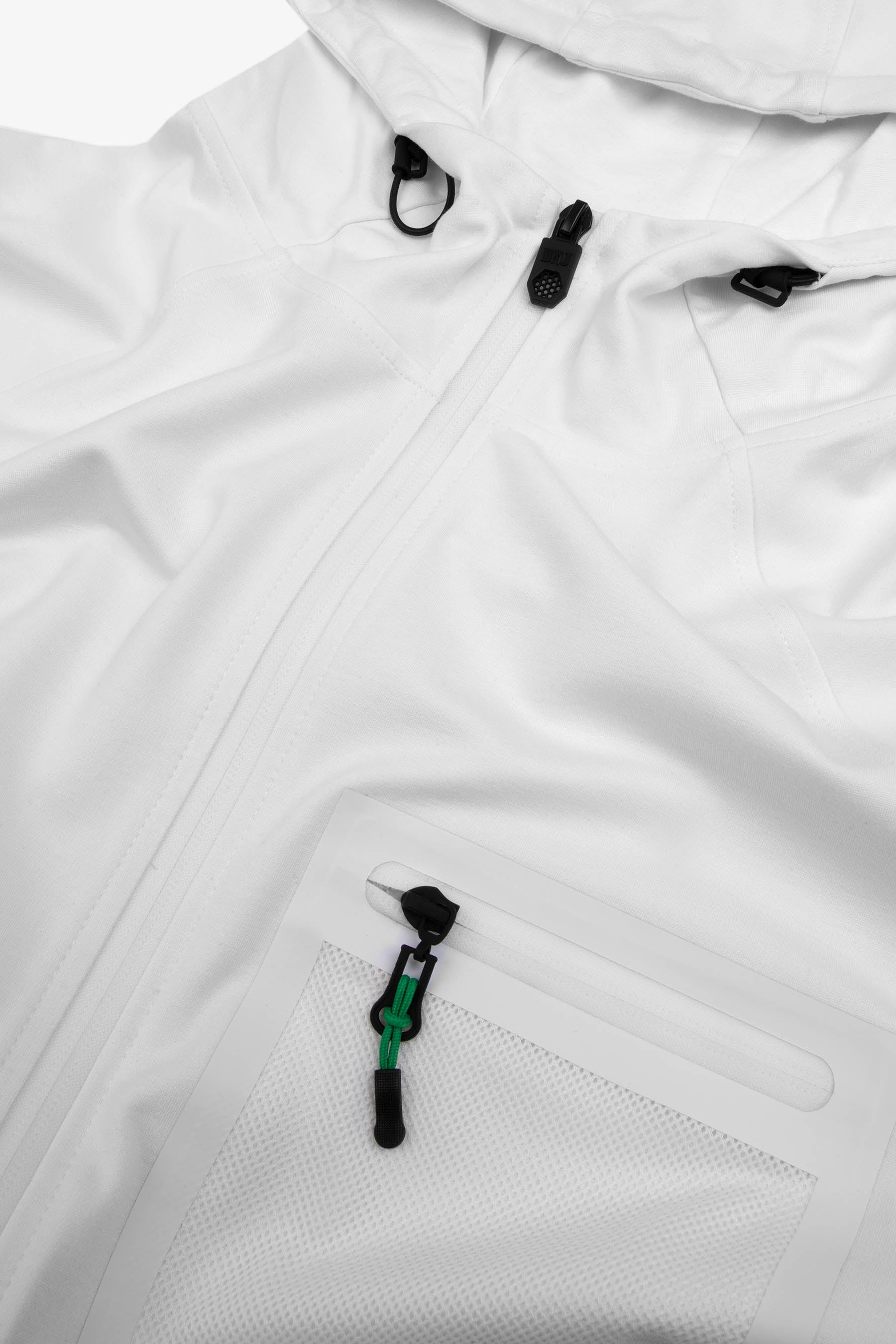 Felpa tecnica full zip con cappuccio DNJ bianca-Dan John