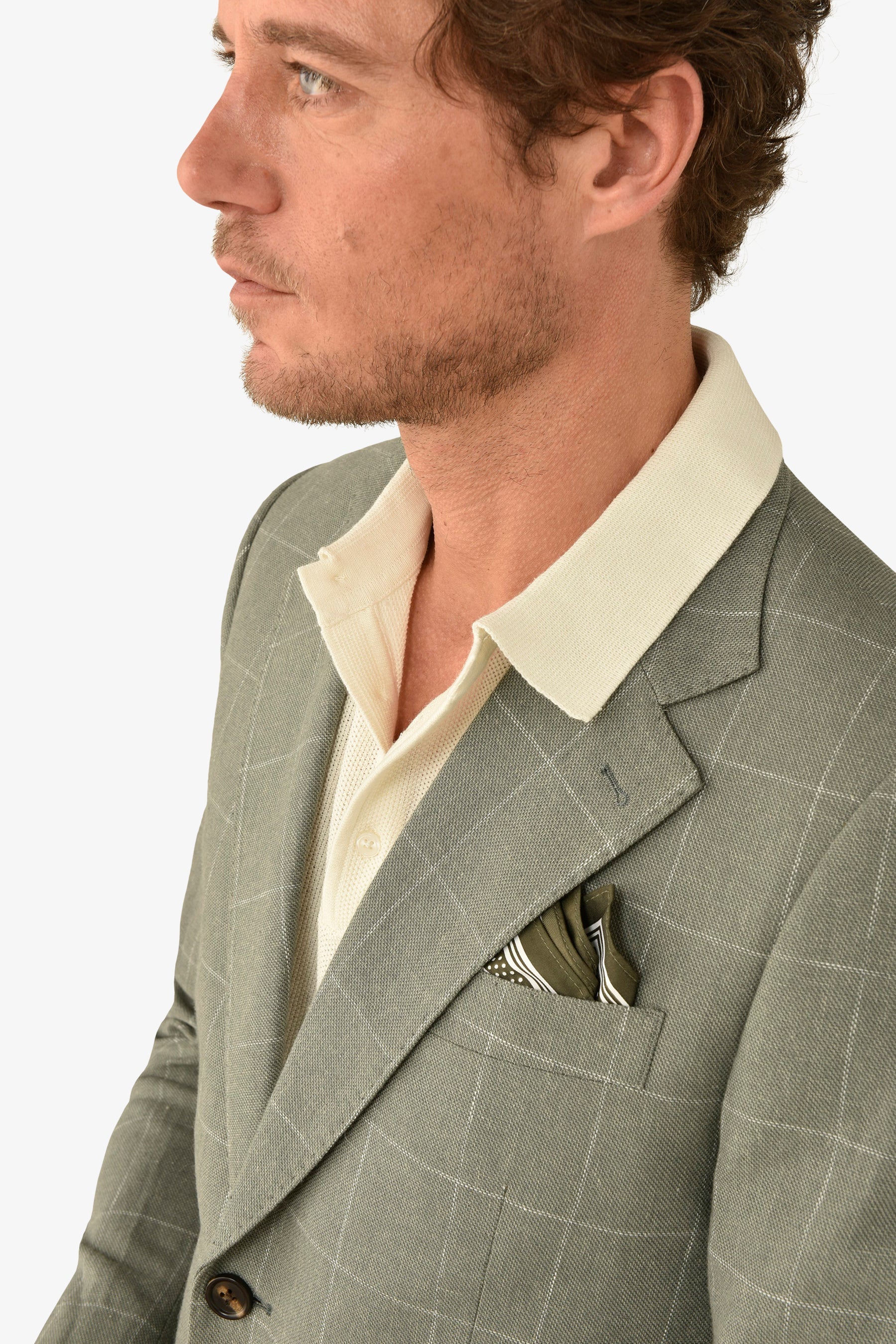 Giacca a quadri verde slim-Dan John