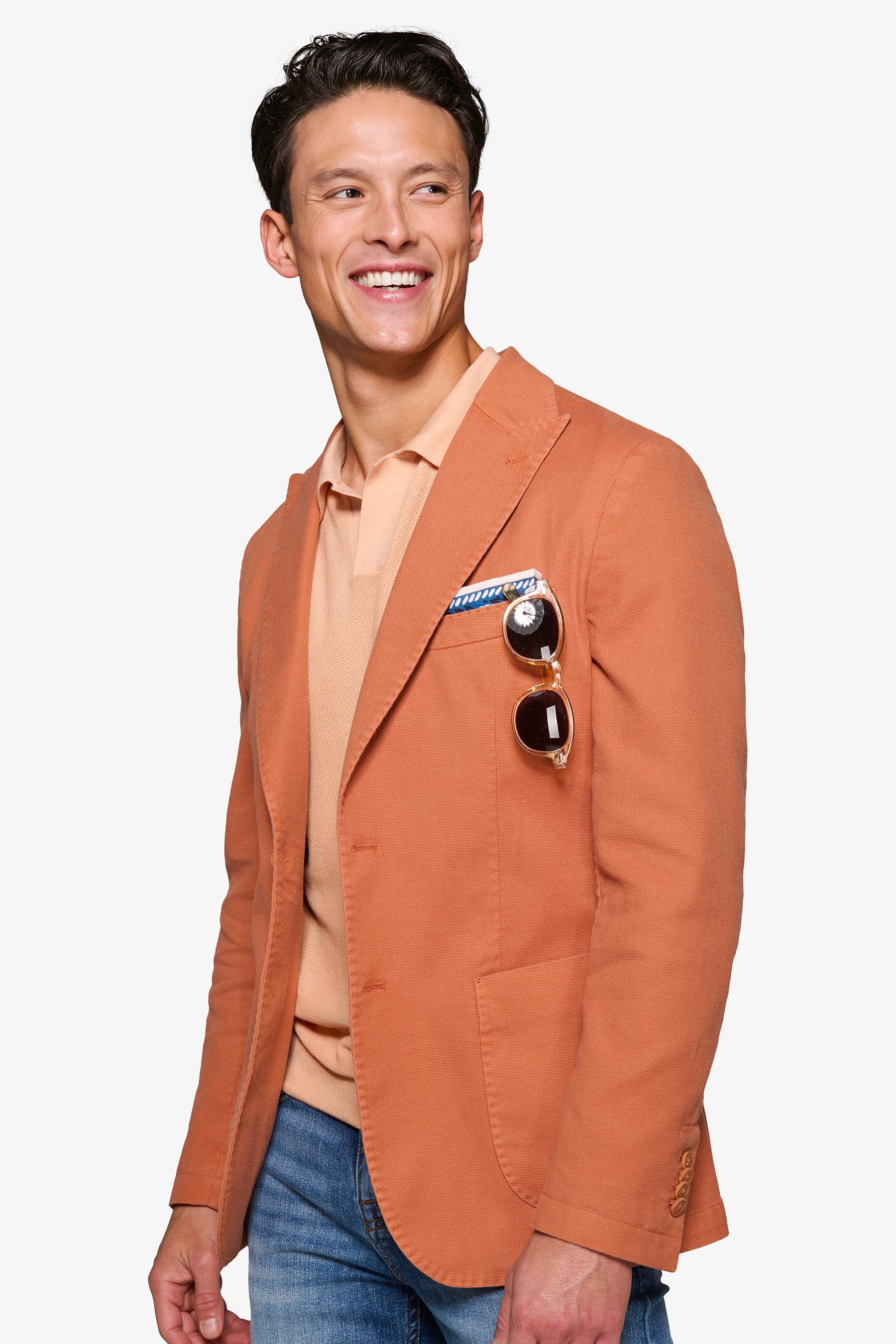 Giacca armaturata rever a lancia salmone-Dan John