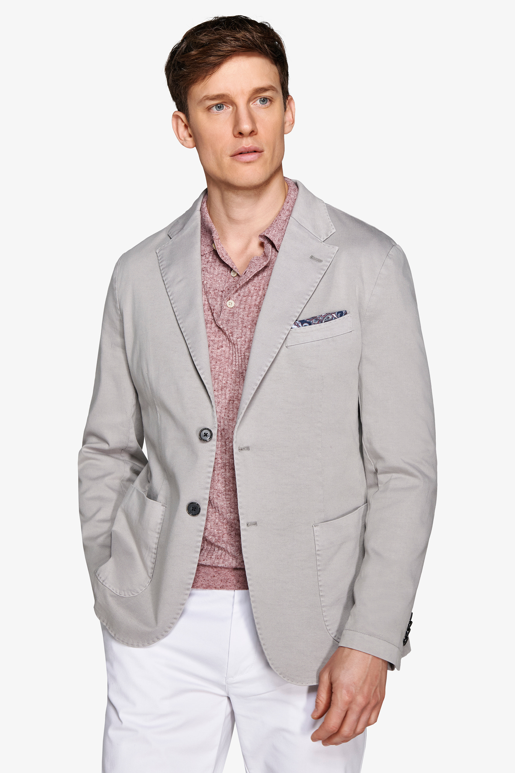 Giacca armaturata tinto capo grigio chiaro slim-Dan John