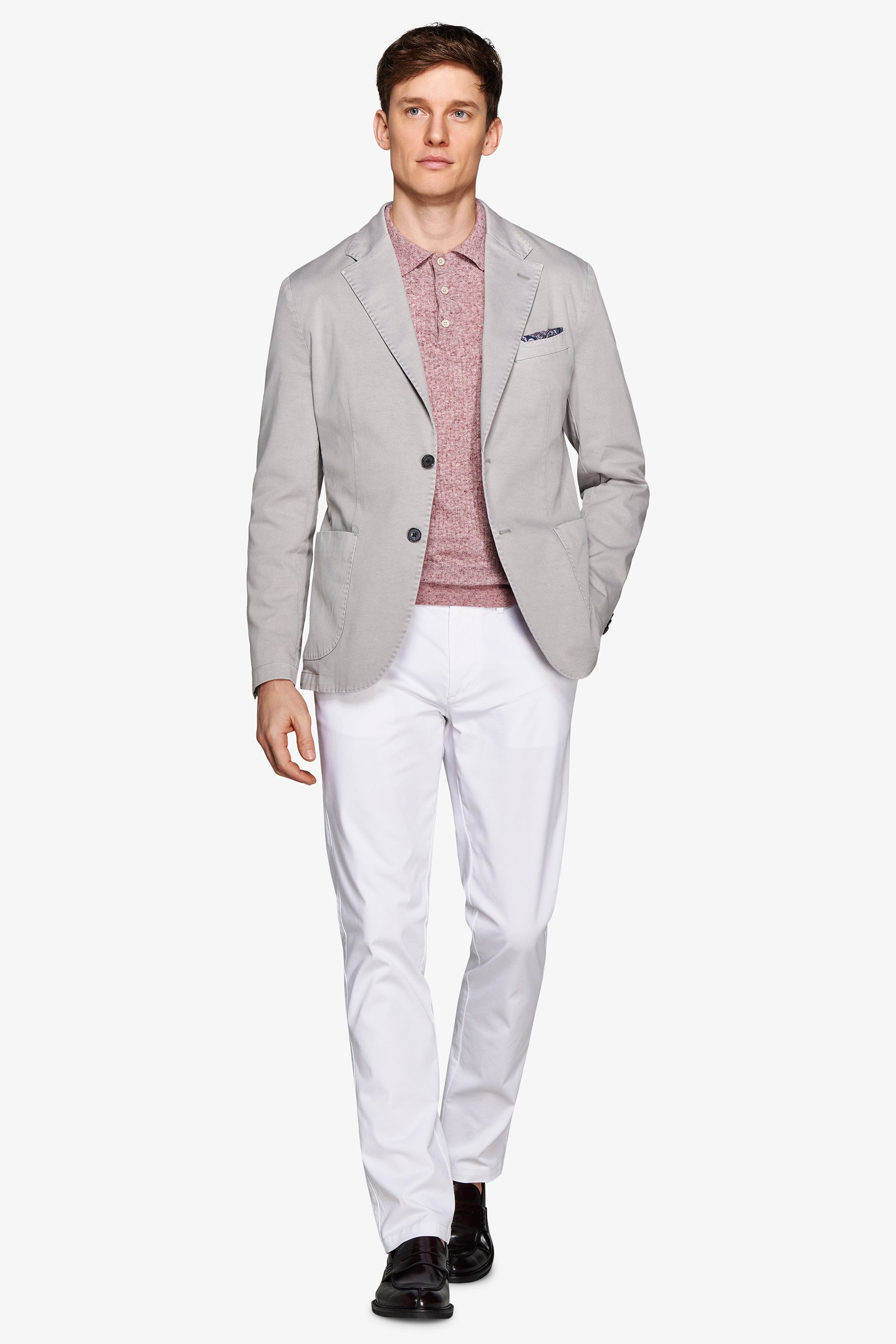 Giacca armaturata tinto capo grigio chiaro slim-Dan John