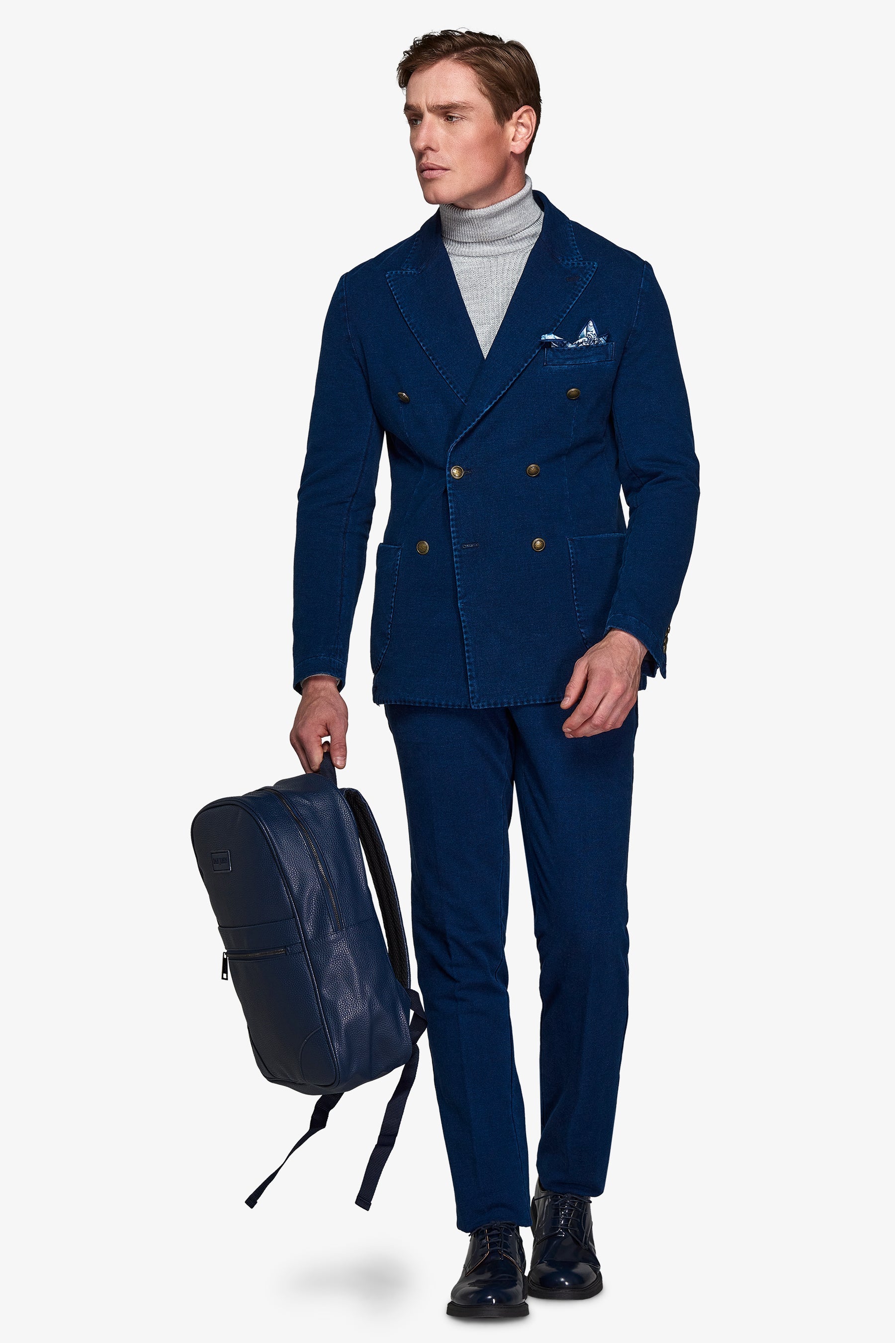 Giacca da abito doppiopetto "2/7" navy slim-Dan John