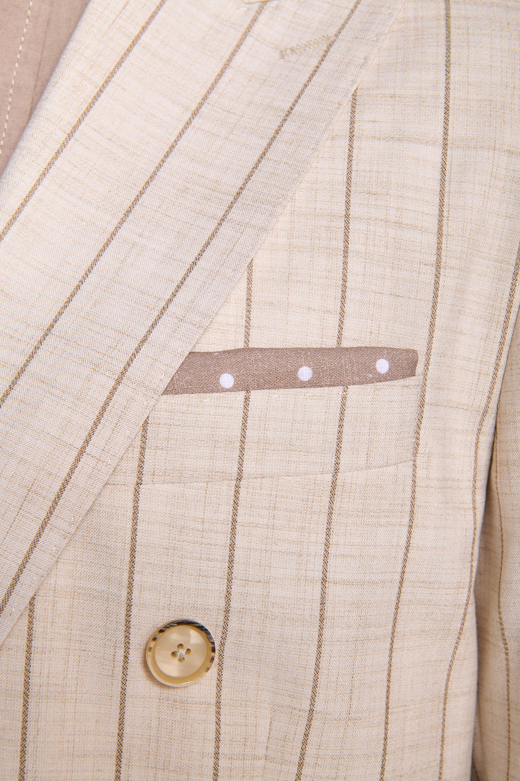 Giacca da abito doppiopetto gessata melange panna-Dan John