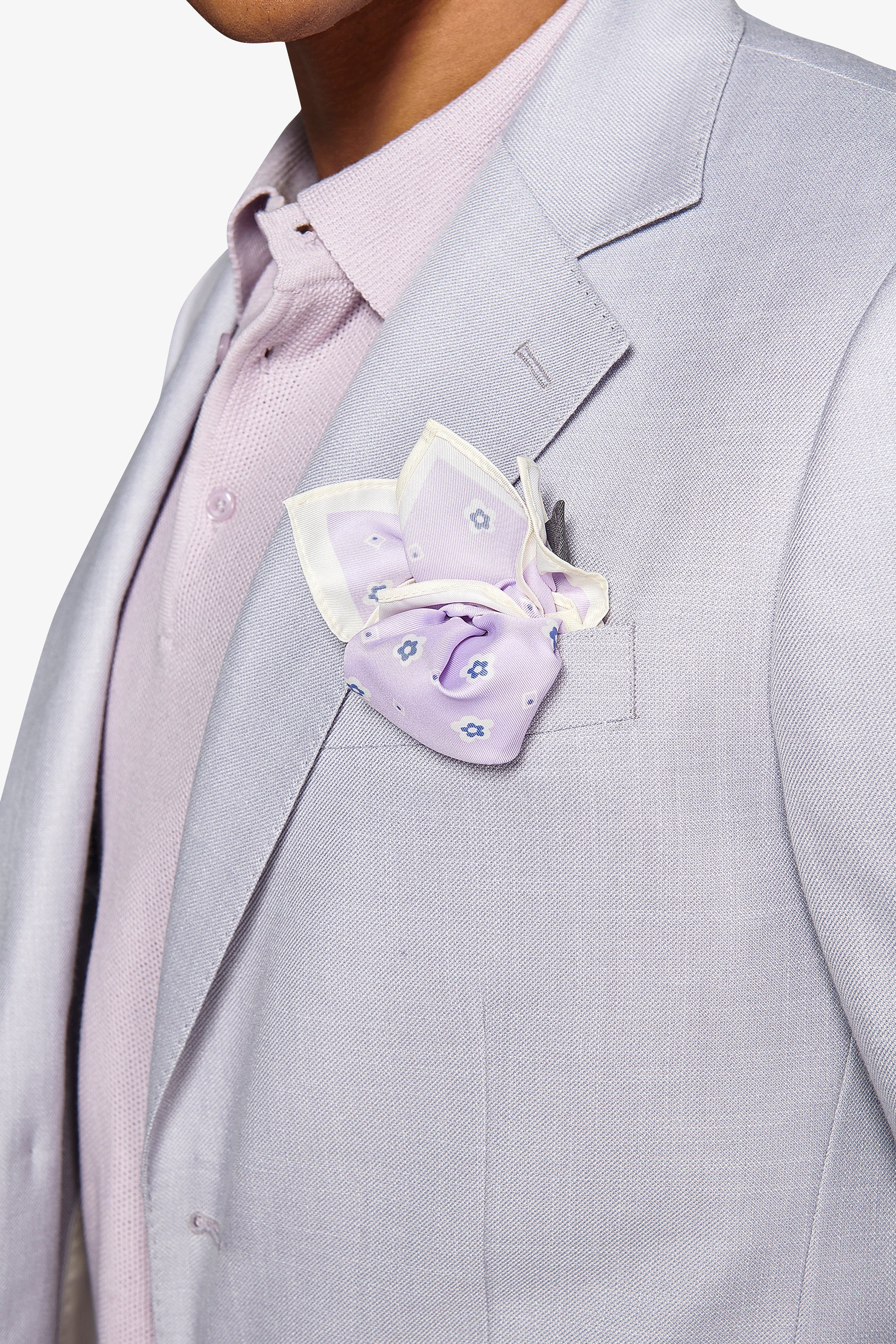 Giacca da abito misto lino fiammata lavanda slim-Dan John