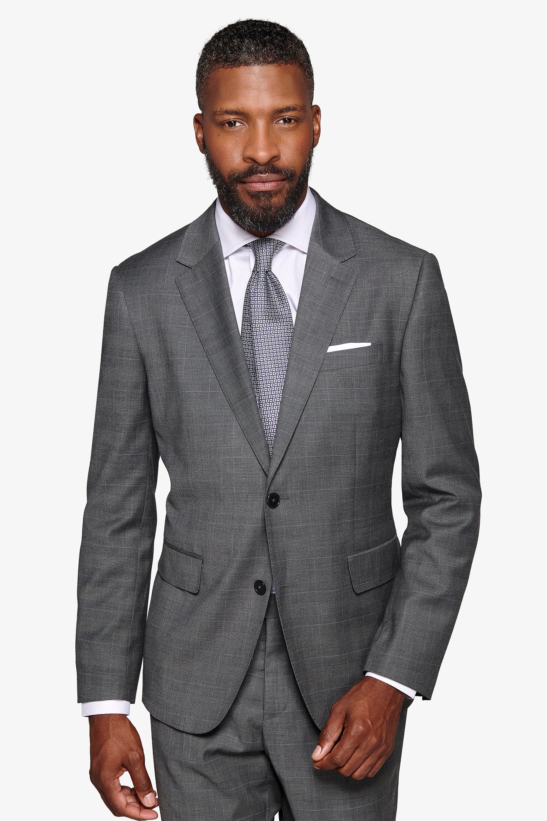 Giacca da abito principe di galles antracite-Dan John