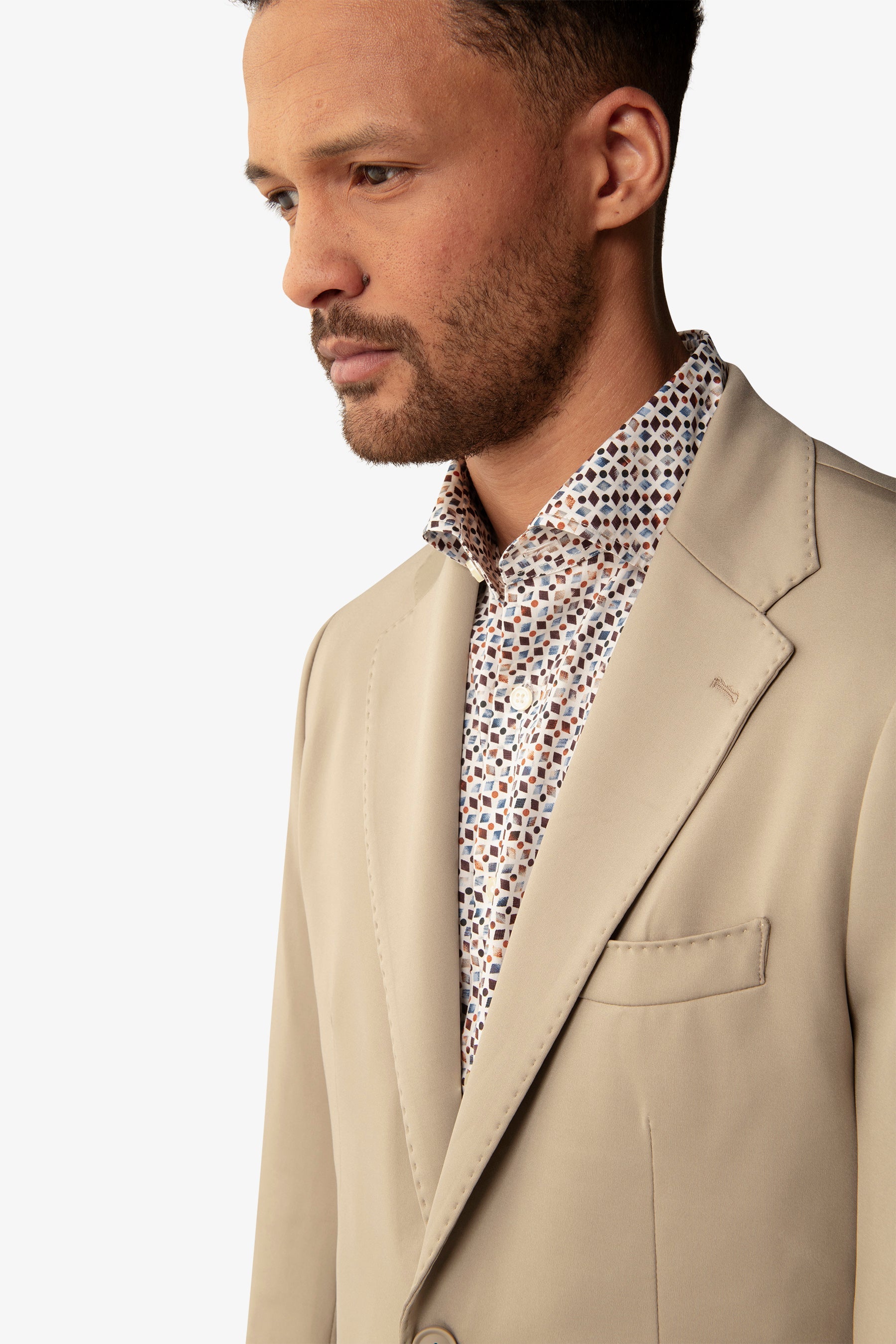 Giacca da abito relax tech tortora slim-Dan John