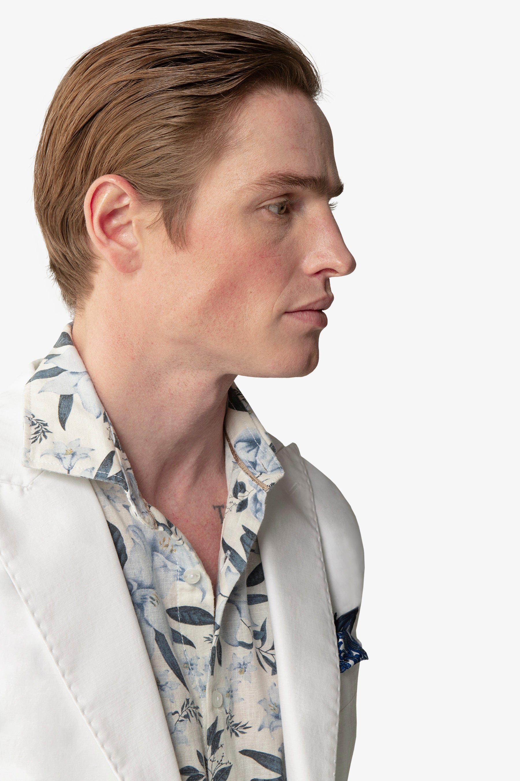 Giacca destrutturata in cotone bianca-Dan John