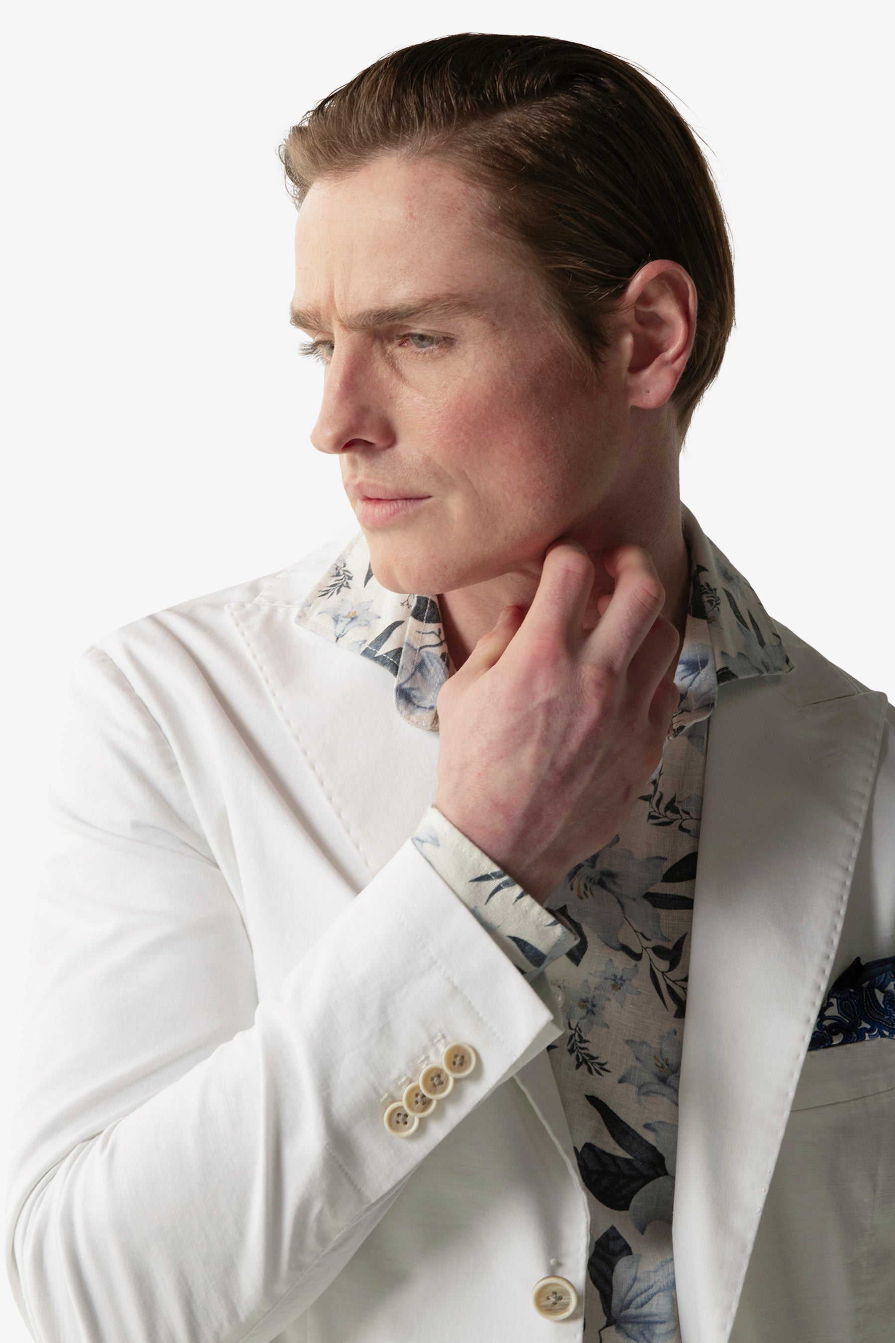 Giacca destrutturata in cotone bianca-Dan John