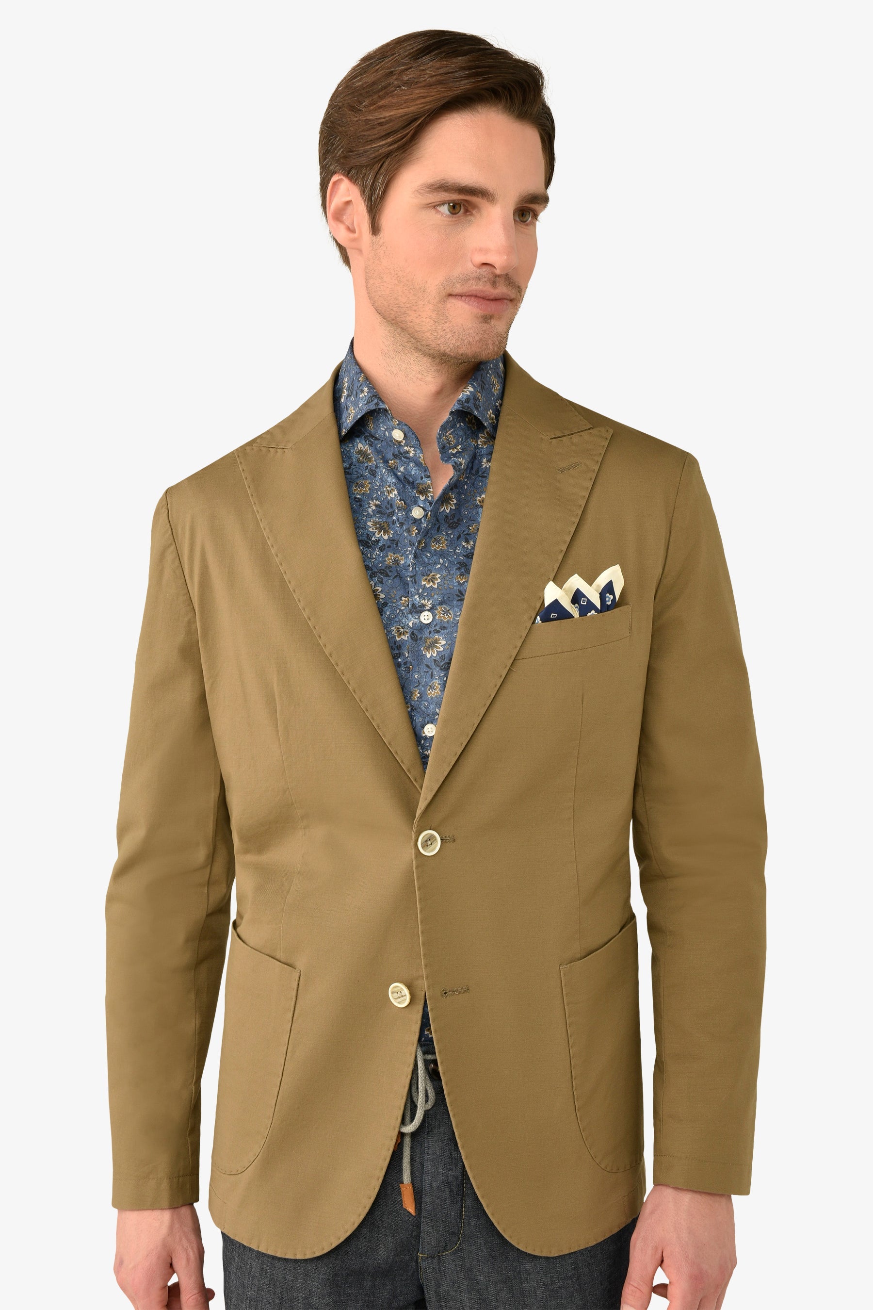 Giacca destrutturata in cotone terra-Dan John