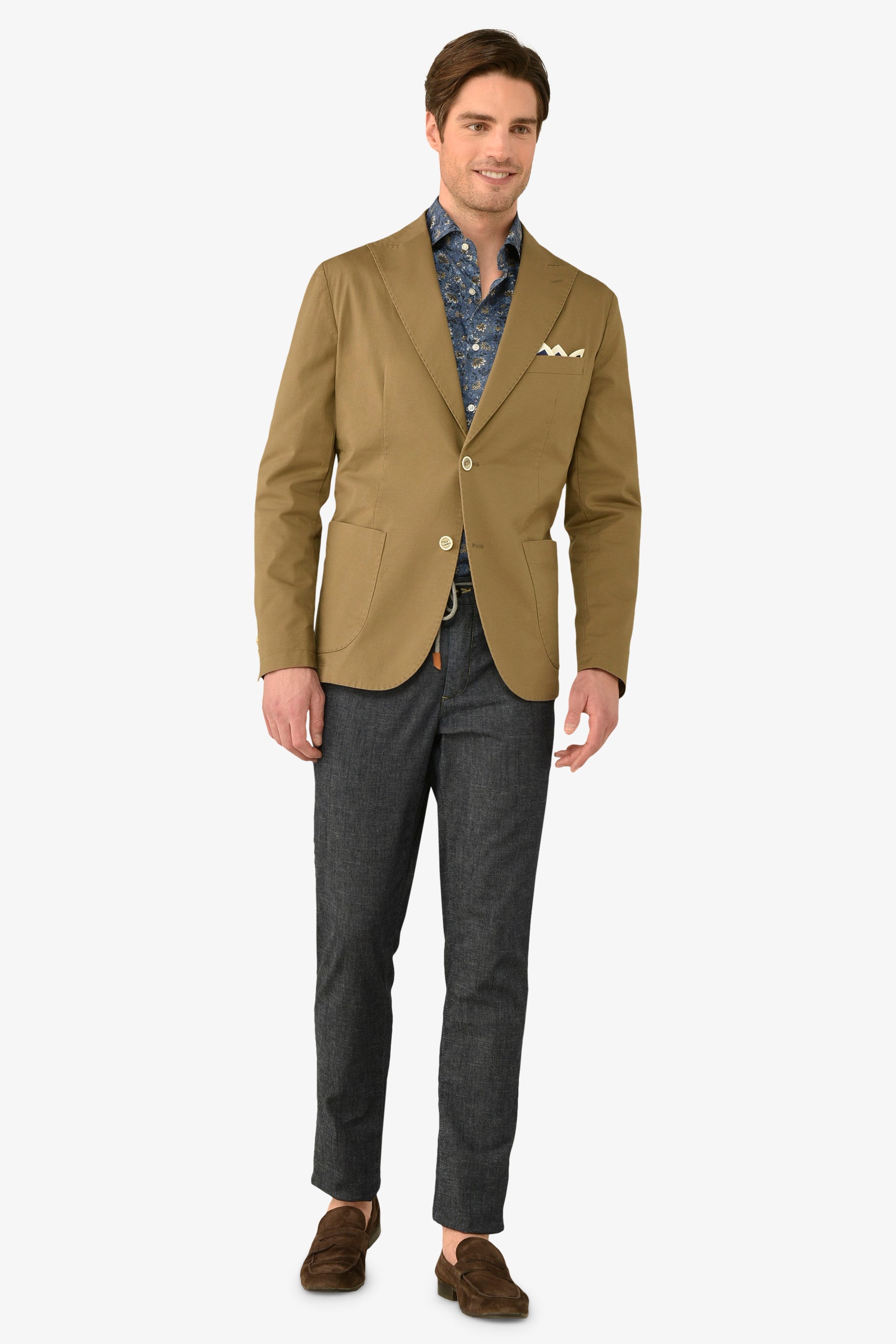 Giacca destrutturata in cotone terra-Dan John