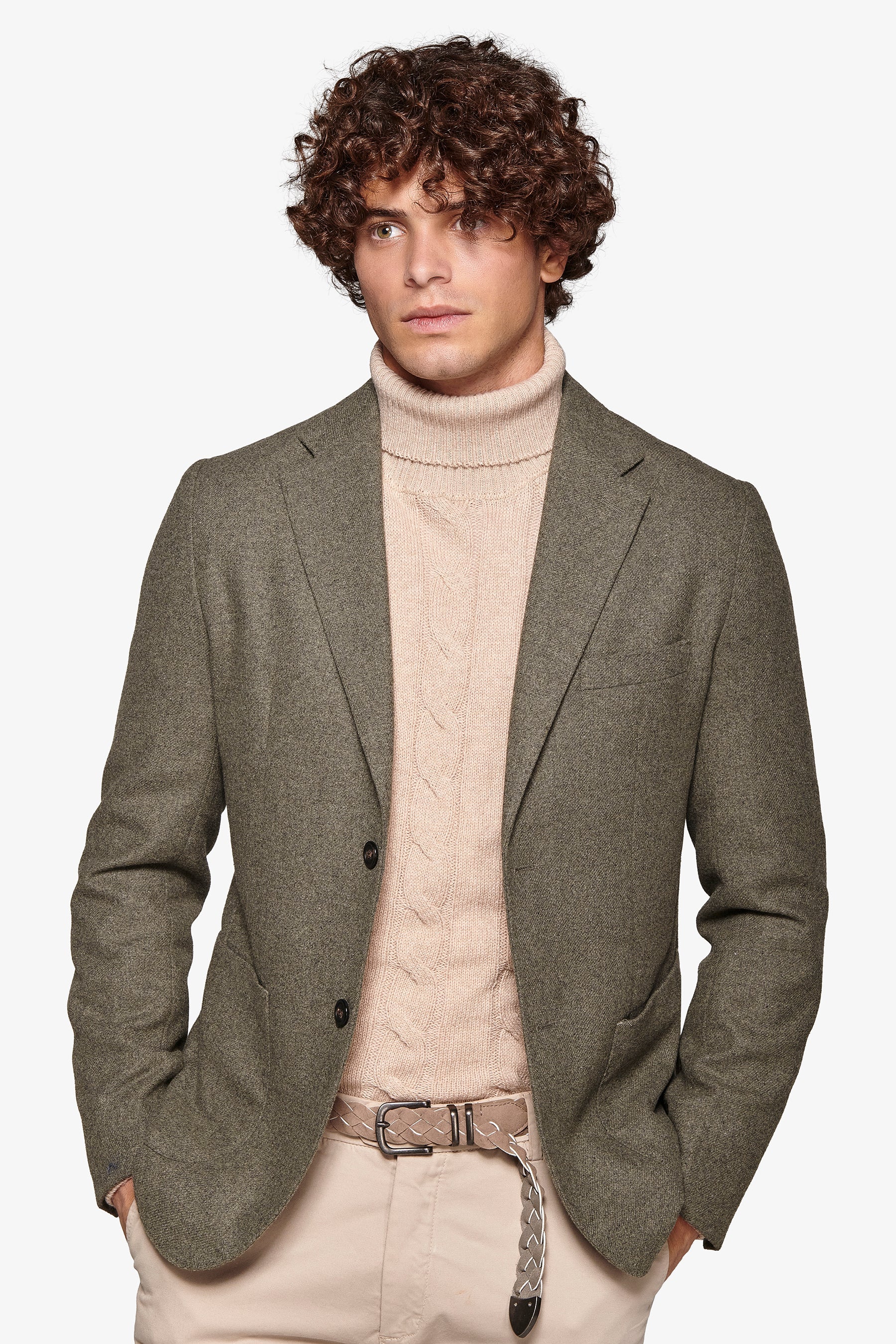 Giacca flanella melange verde-Dan John