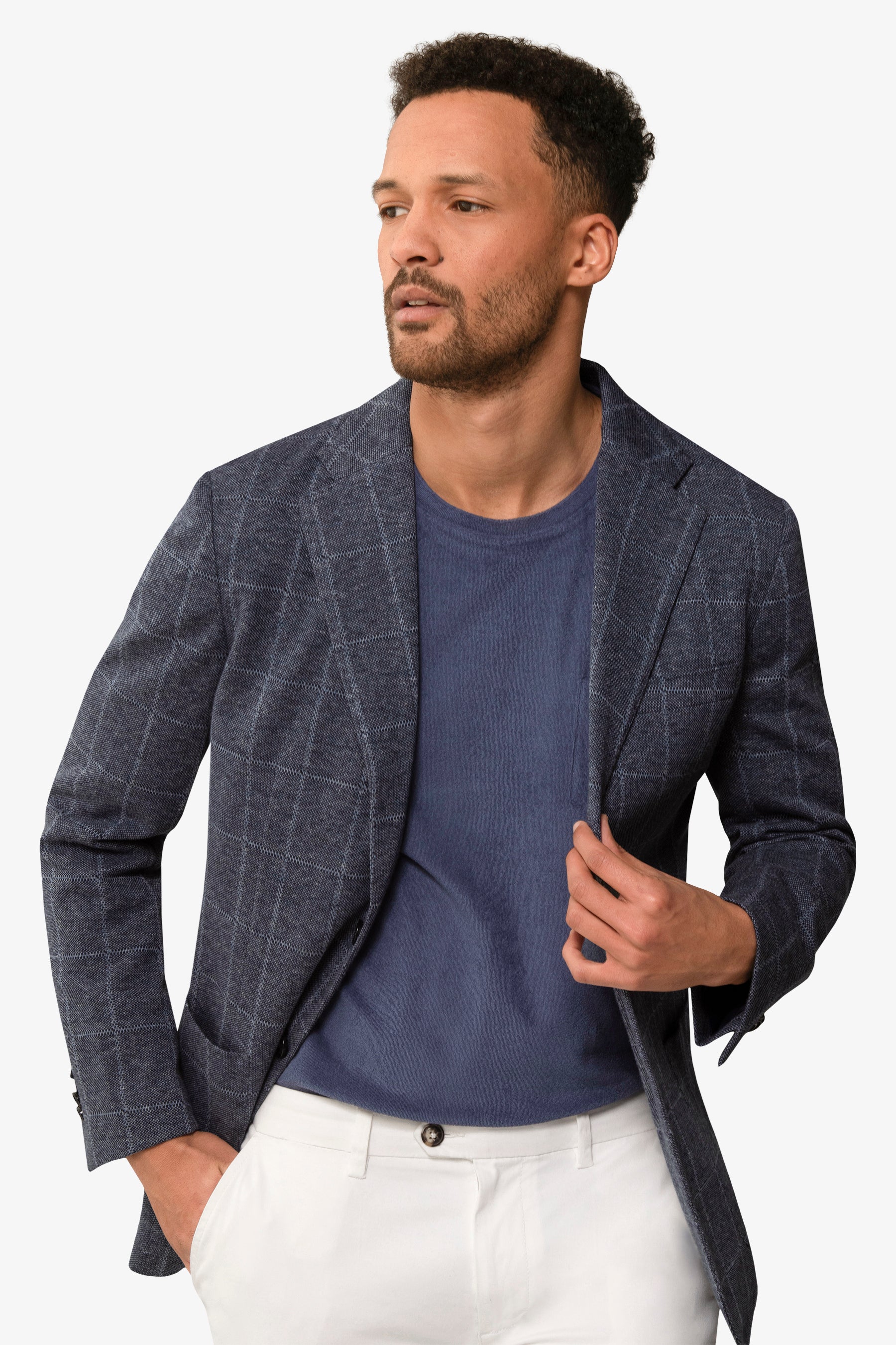 Giacca in jersey a quadri slim-Dan John