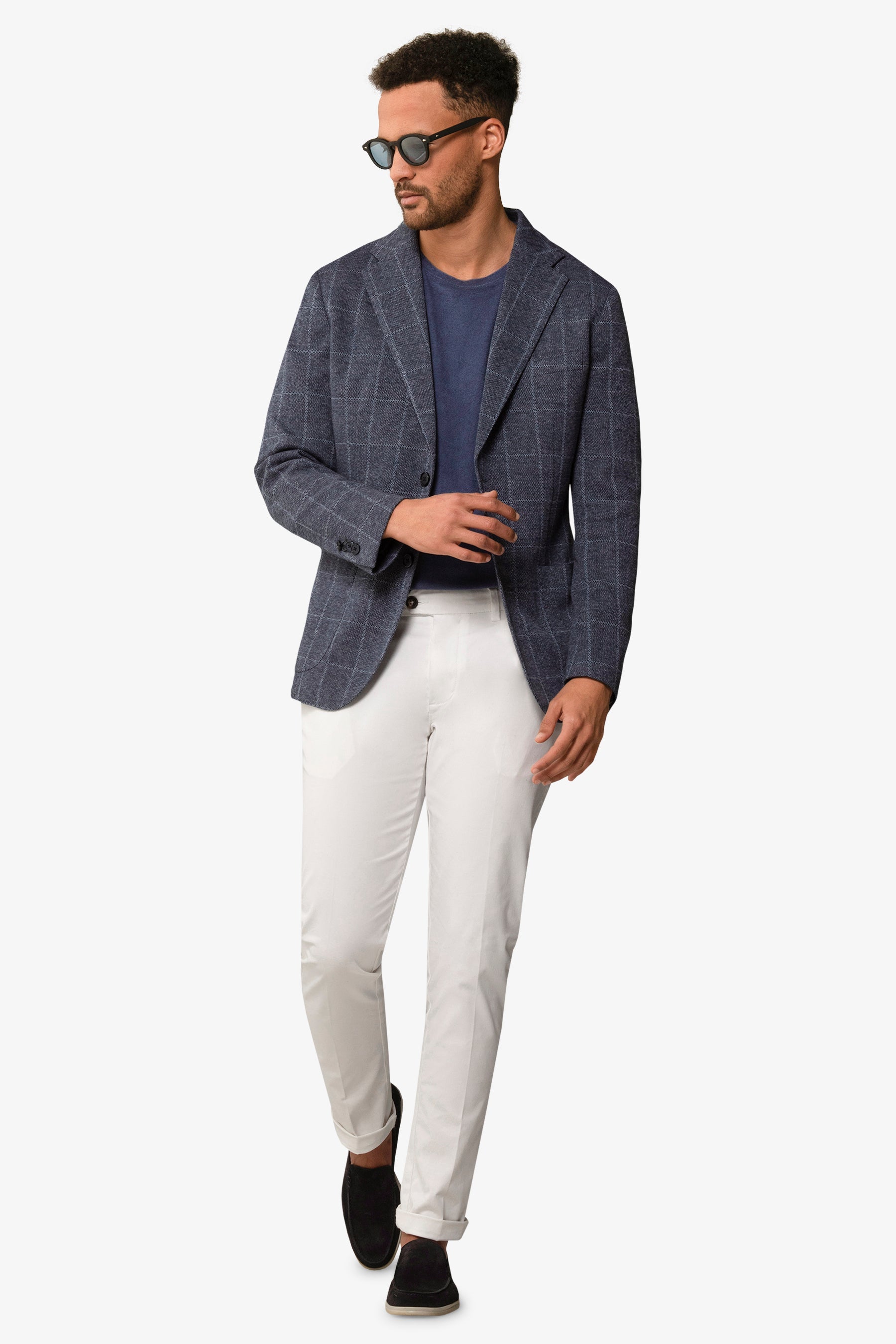 Giacca in jersey a quadri slim-Dan John