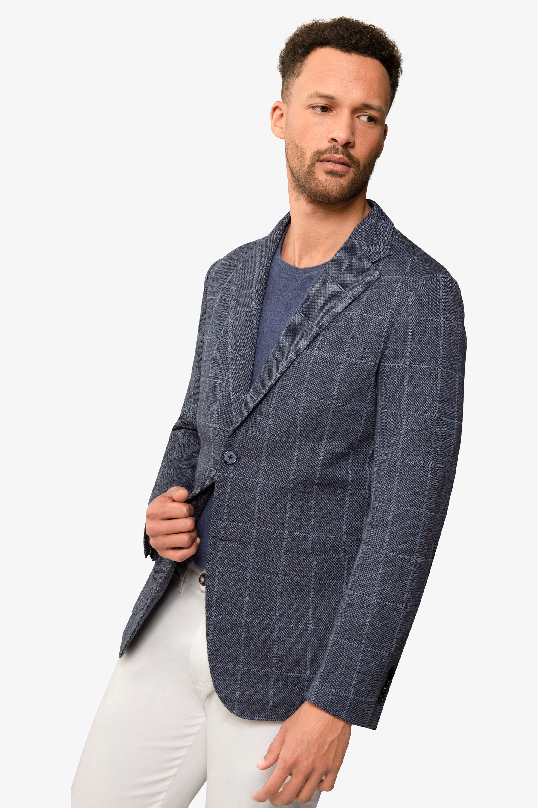 Giacca in jersey a quadri slim-Dan John