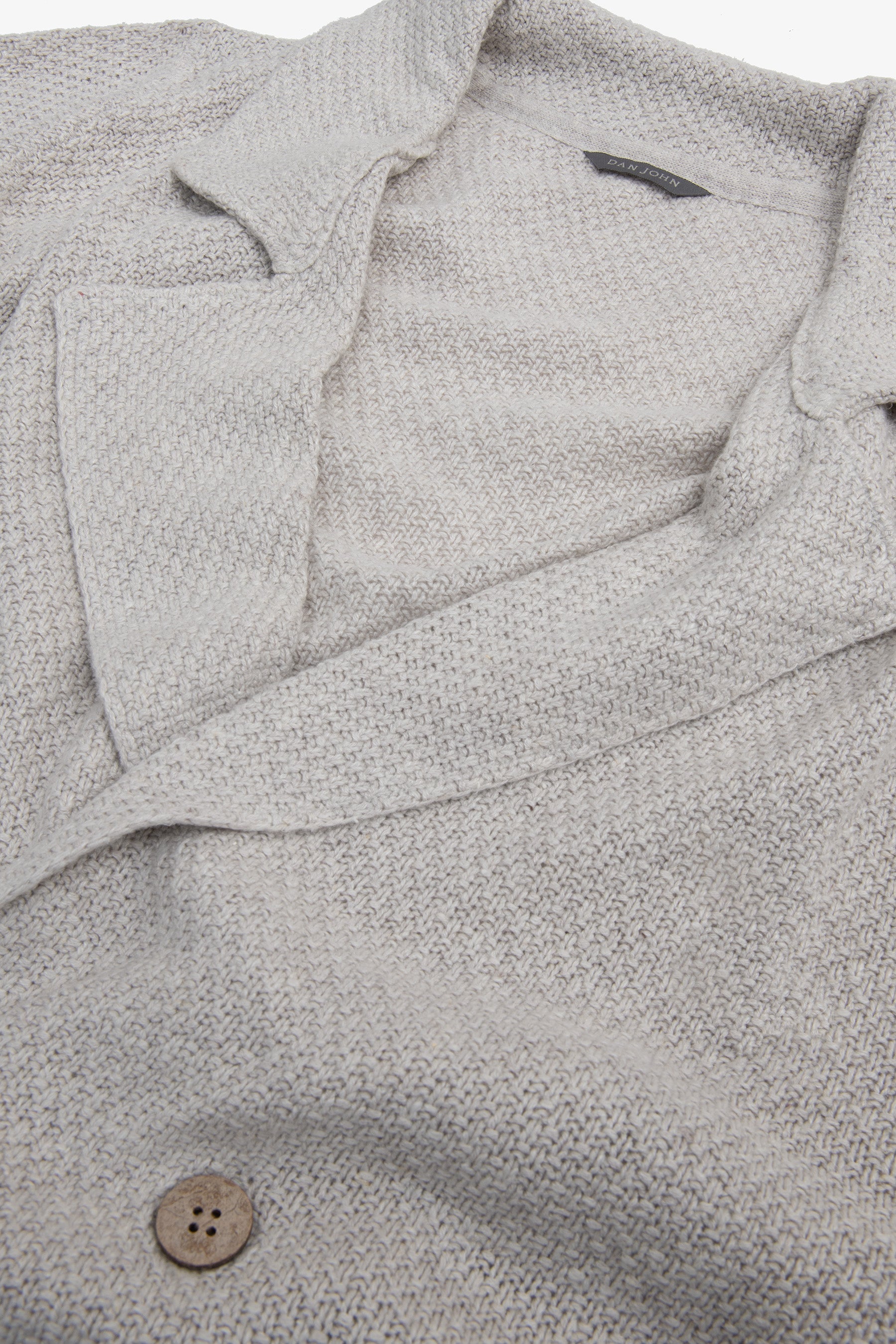 Giacca in maglia doppiopetto ecru-Dan John