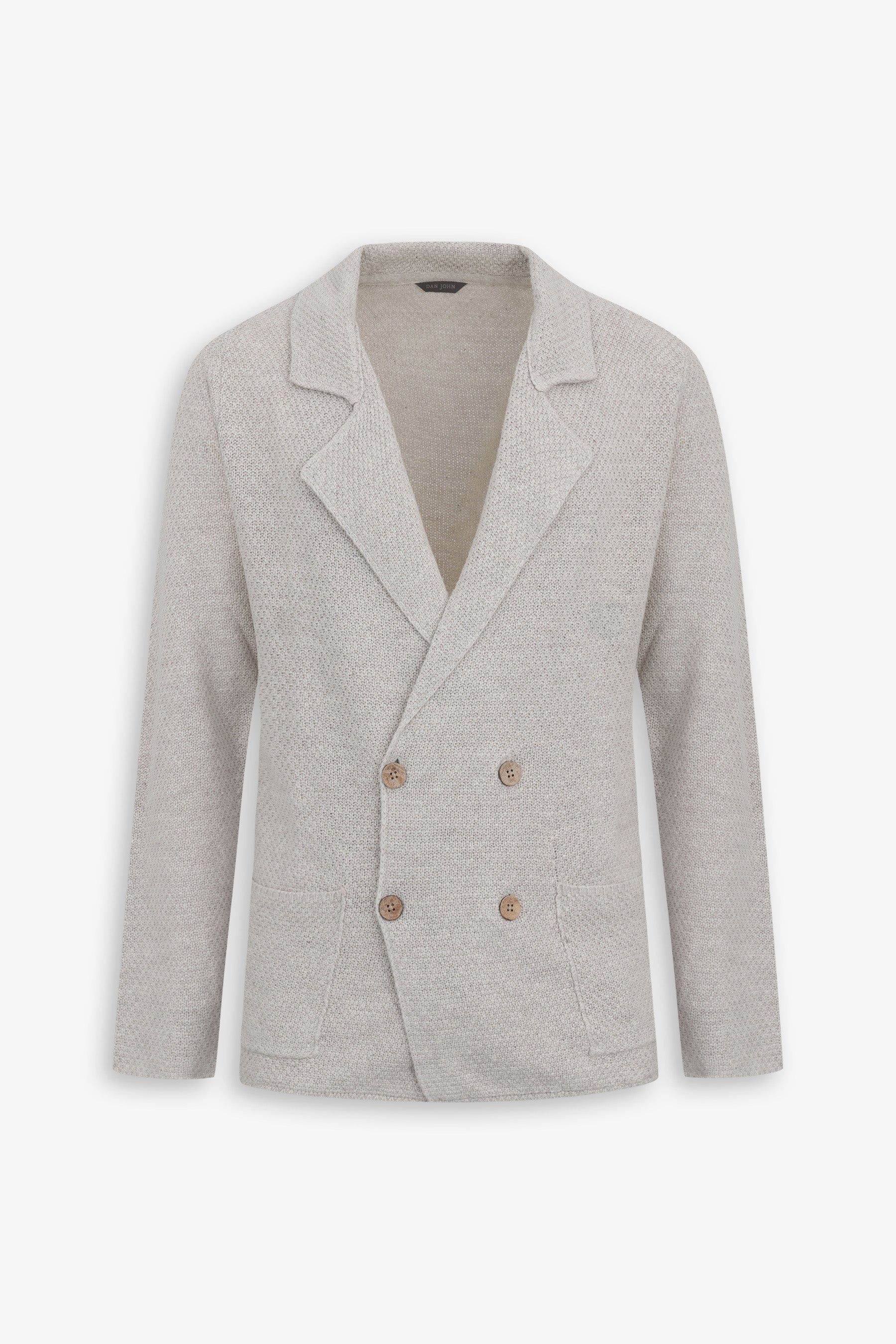 Giacca in maglia doppiopetto ecru-Dan John