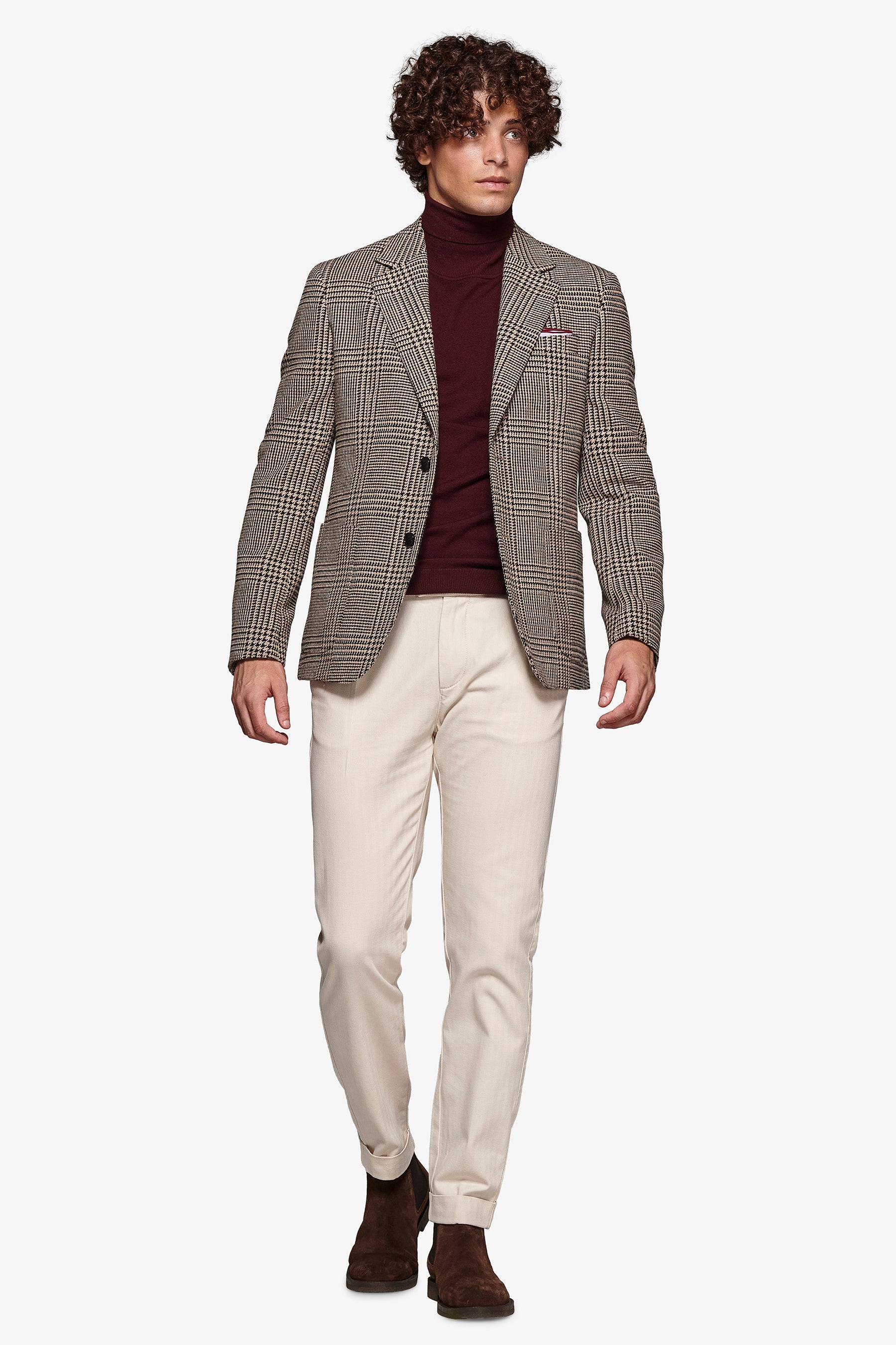 Giacca overcheck armaturata marrone-Dan John