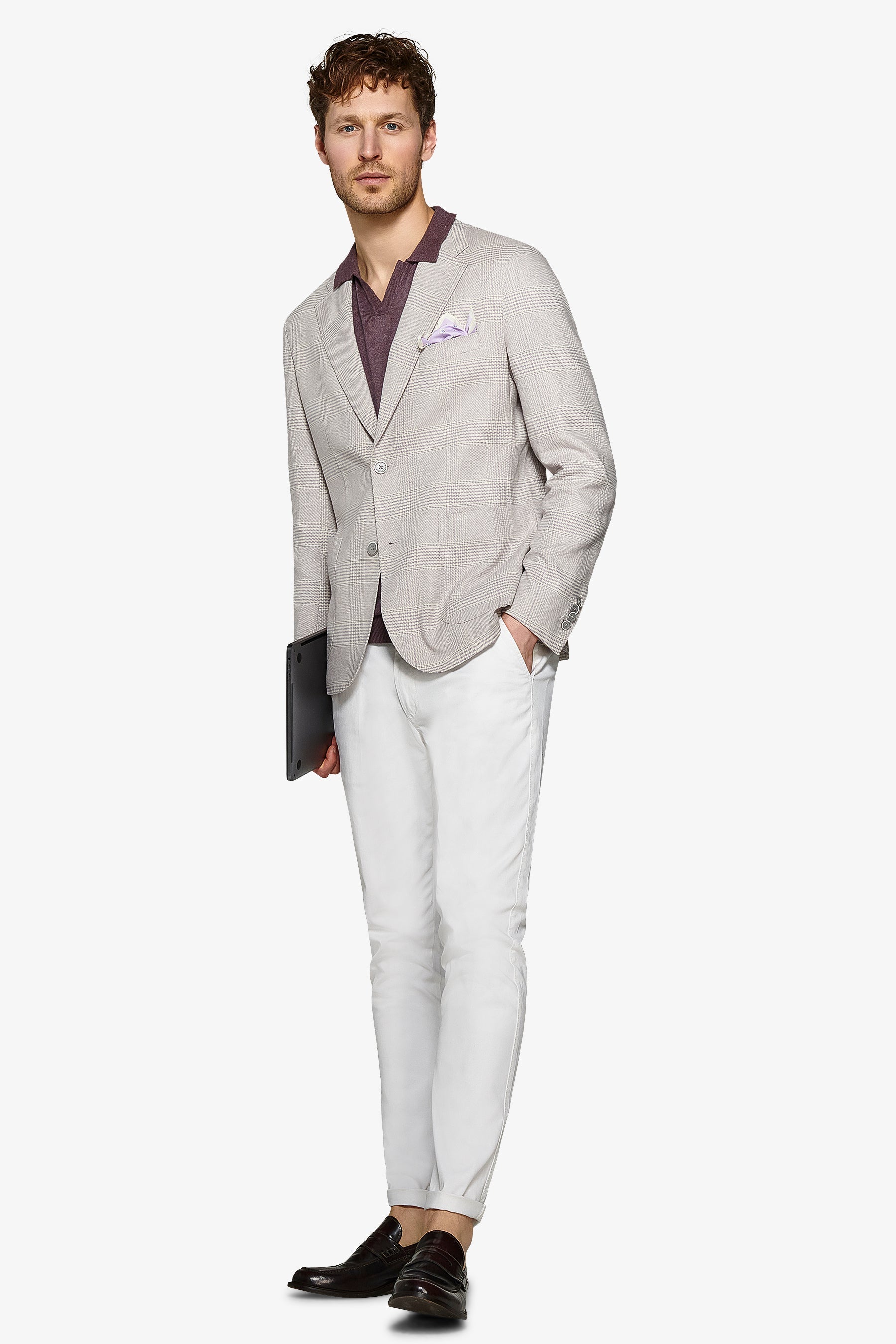 Giacca principe di galles melange lavanda slim-Dan John