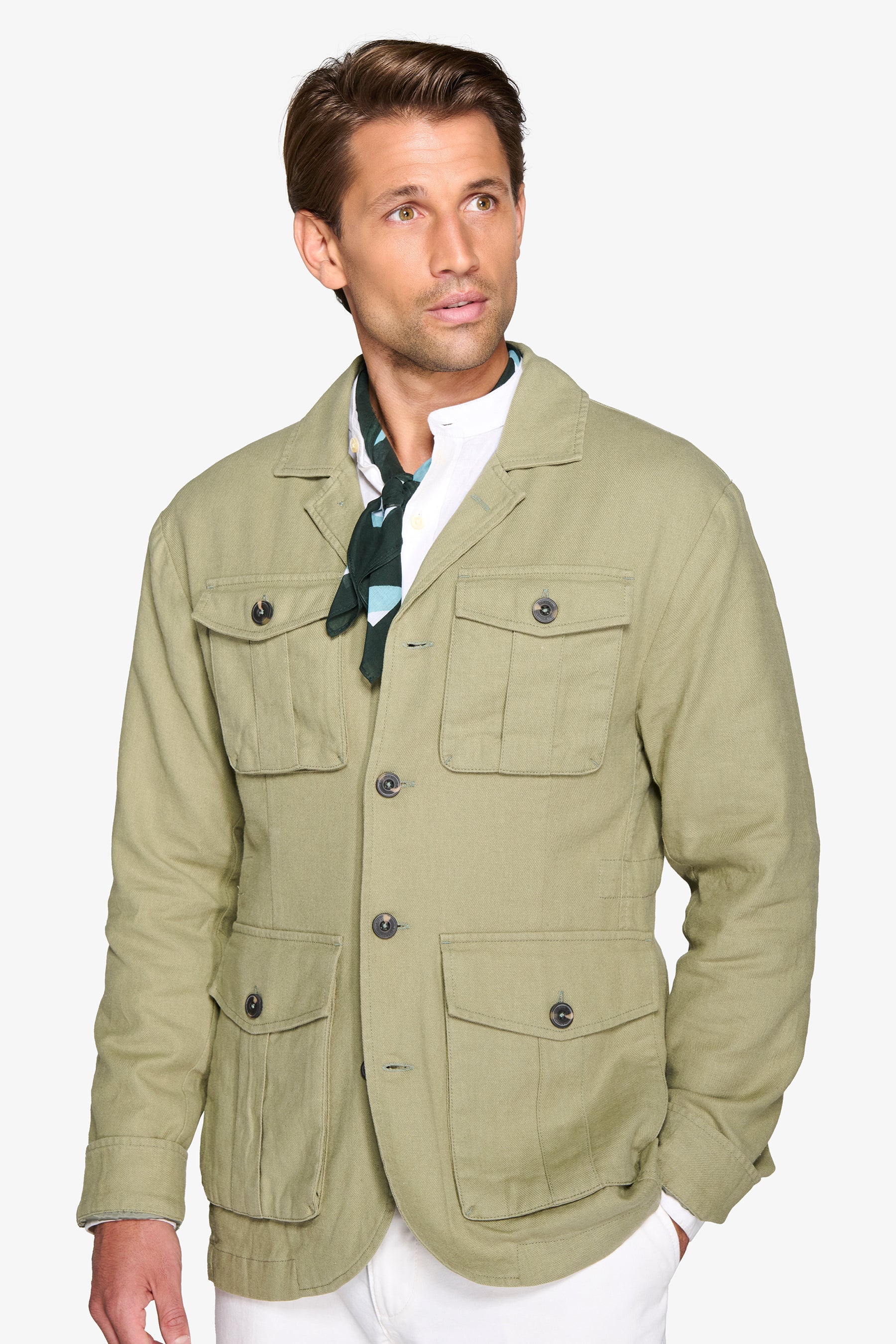 Giacca sahariana misto lino militare-Dan John
