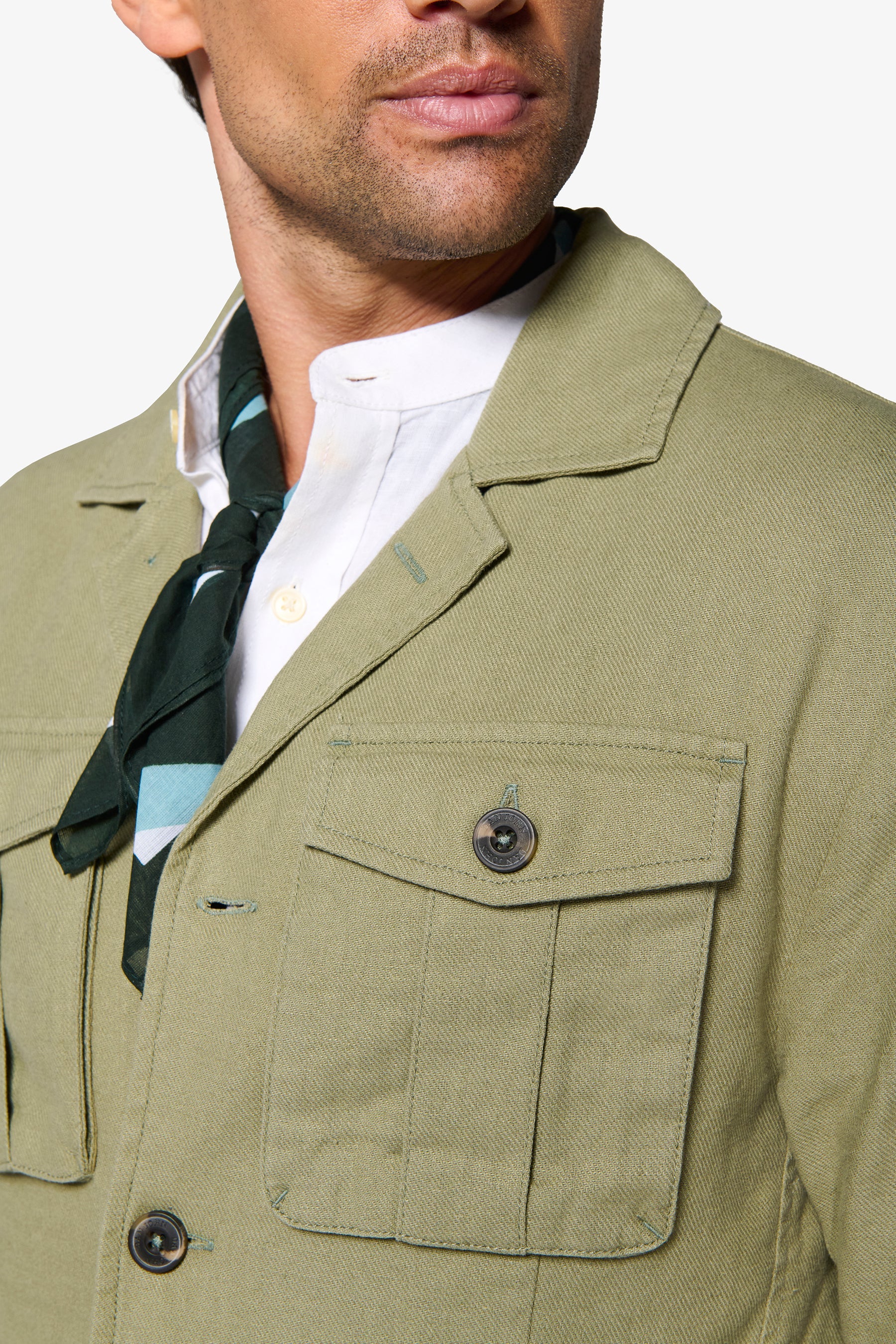Giacca sahariana misto lino militare-Dan John