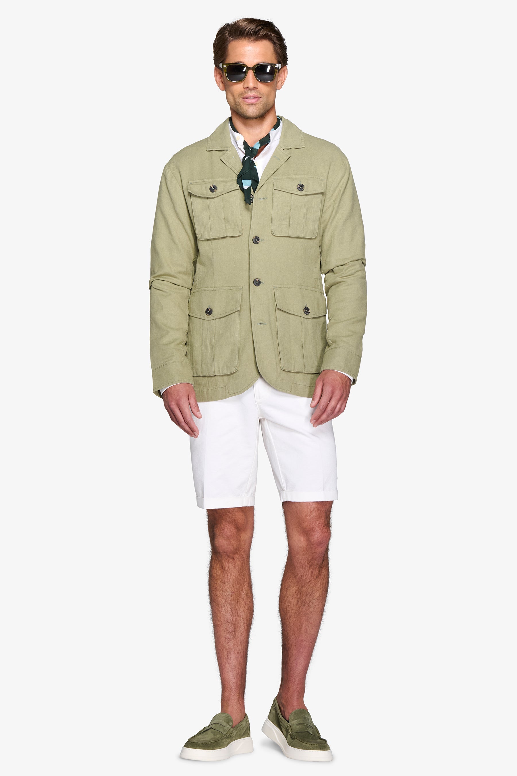 Giacca sahariana misto lino militare-Dan John