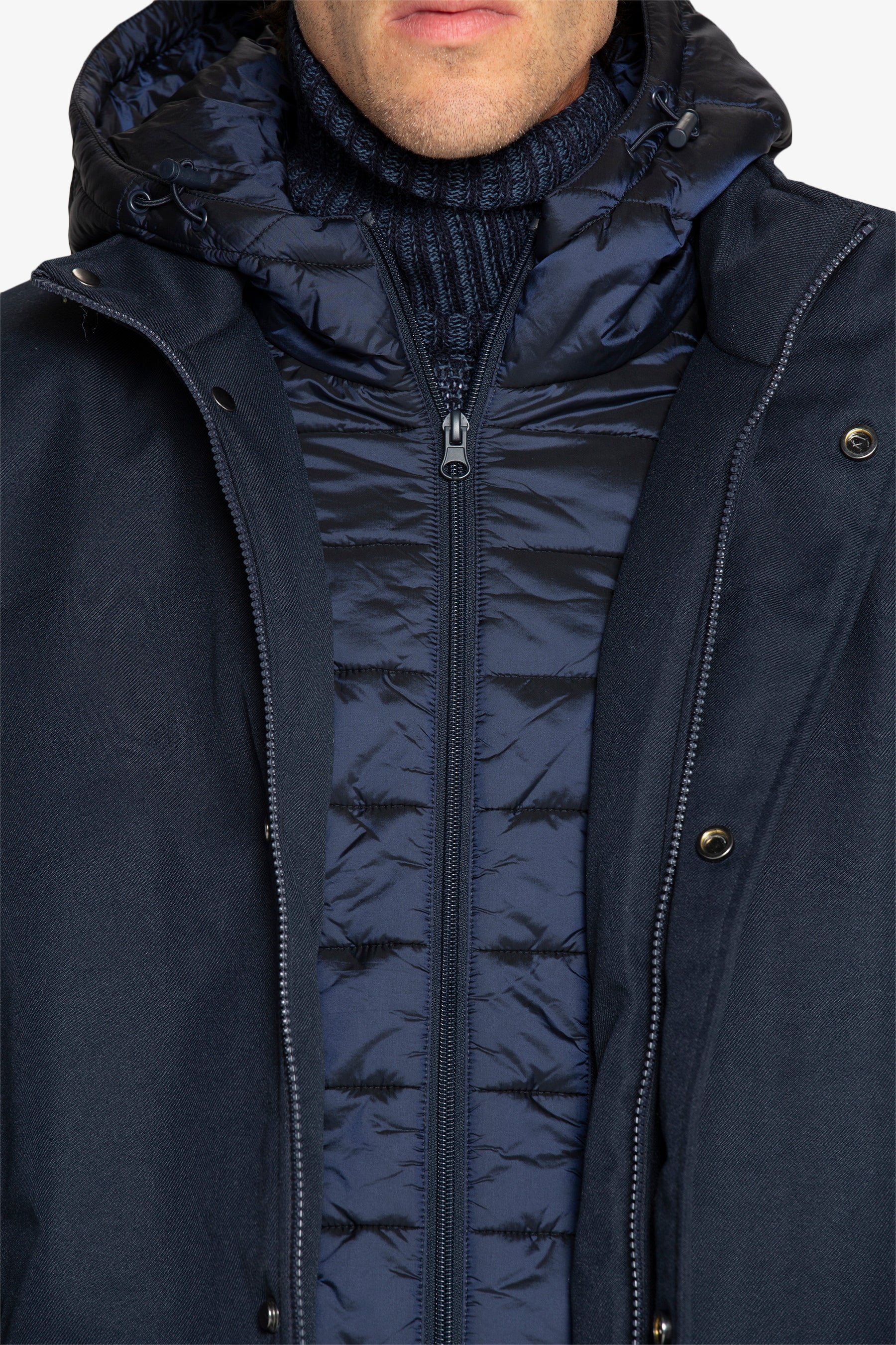 Giubbotto caban lungo blu-Dan John