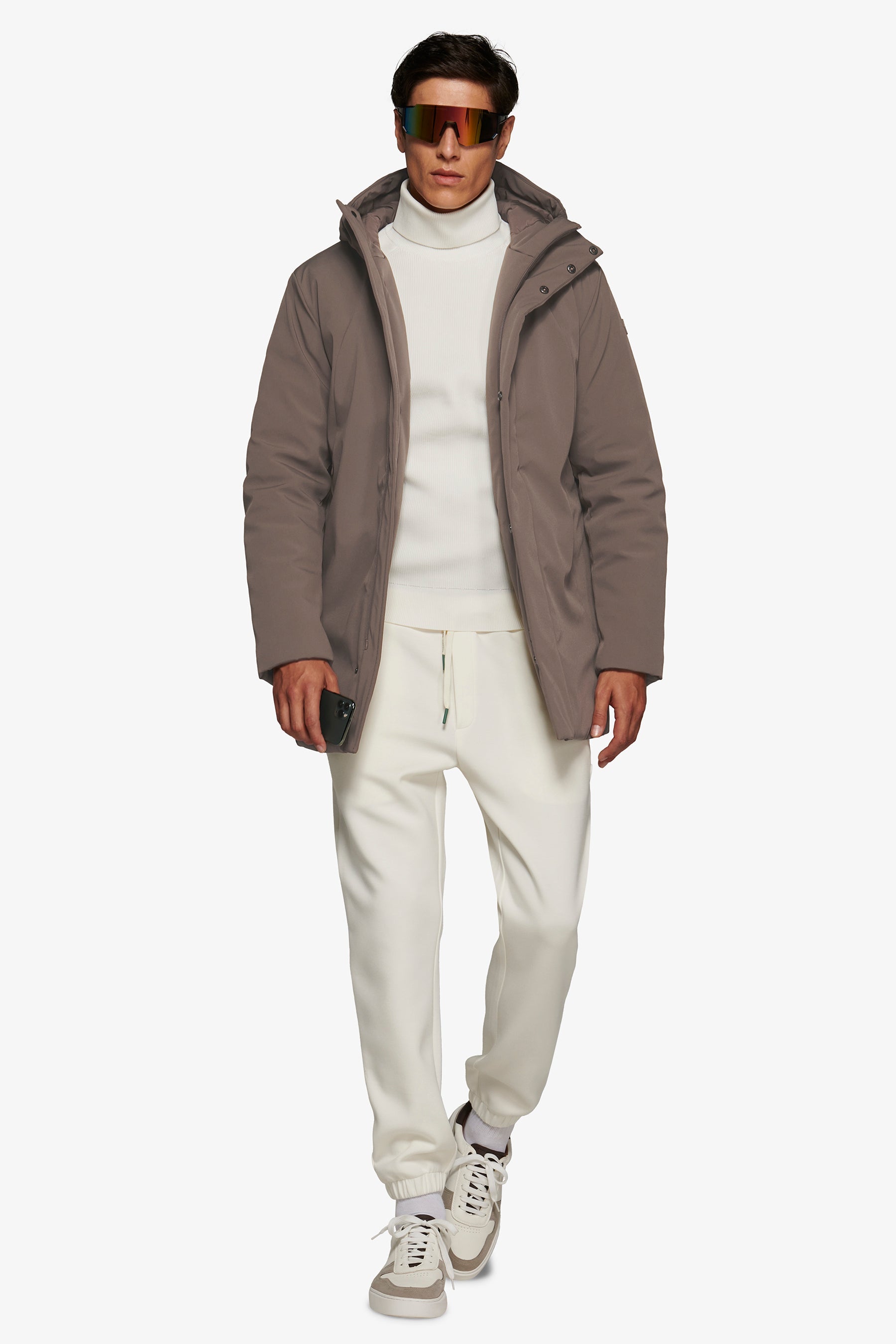 Giubbotto parka tecnico lungo DNJ fango-Dan John