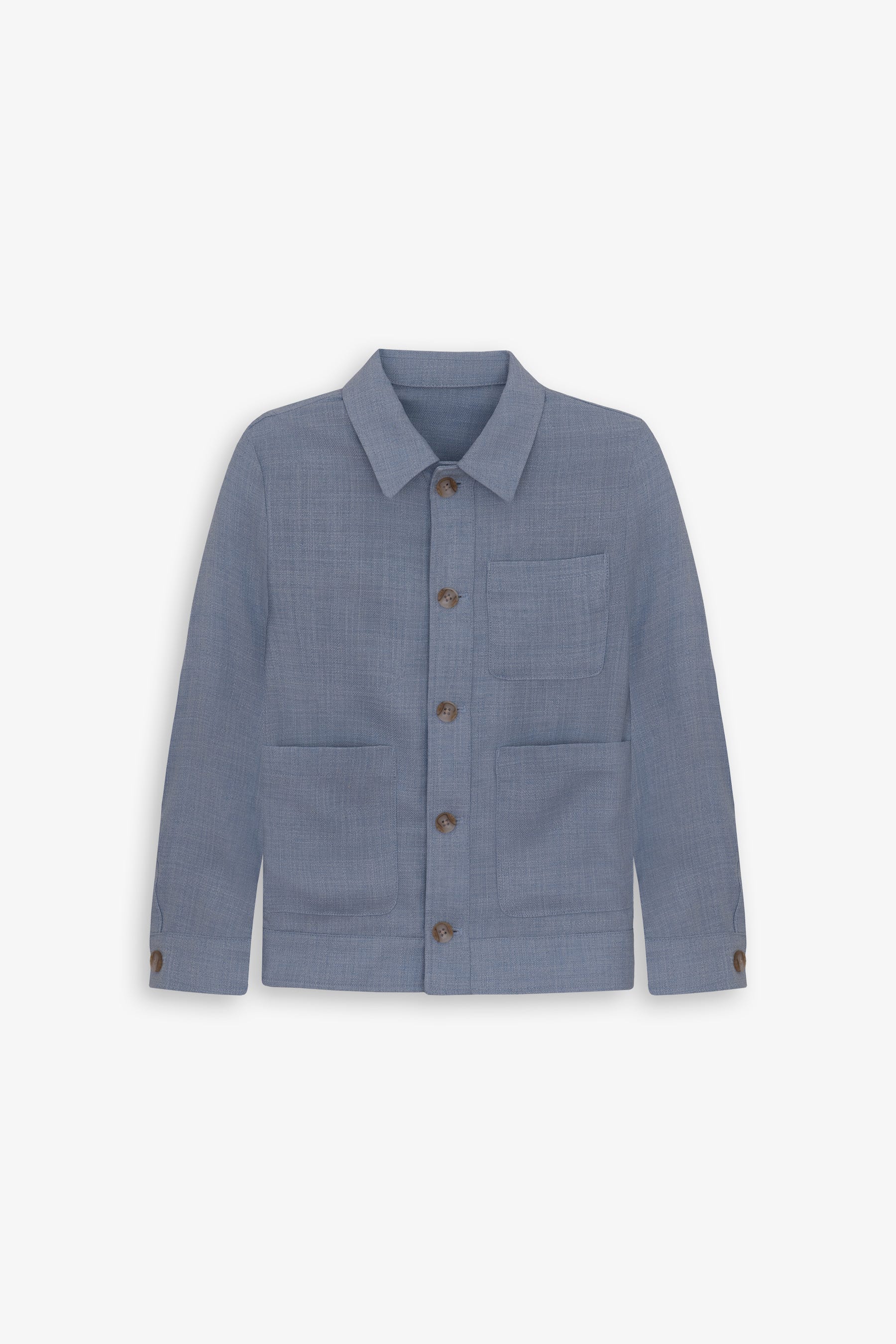 Overshirt misto lino celeste Kids
