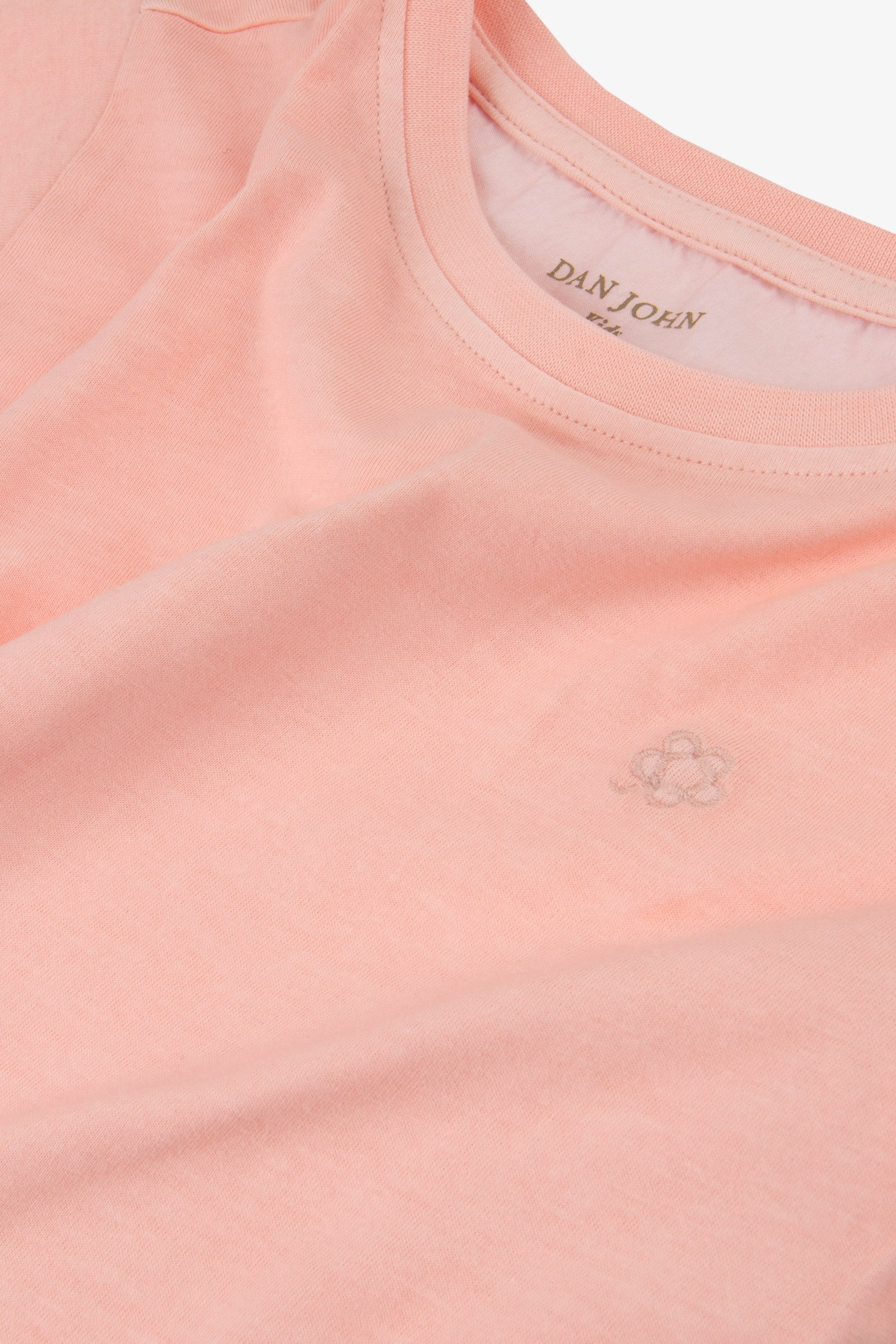 T-shirt basique avec broderie rose Kids
