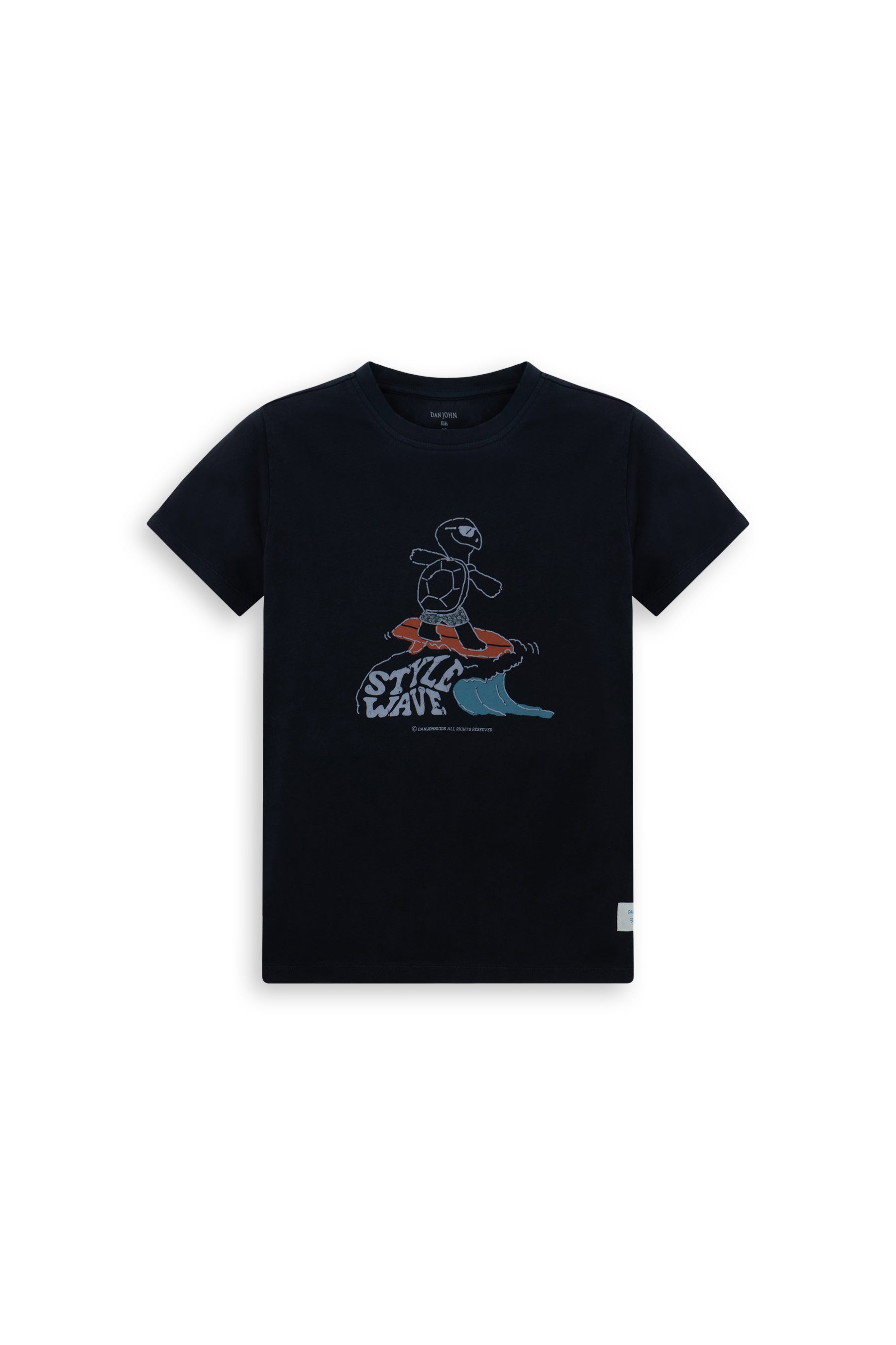 T-shirt blu con stampa Kids