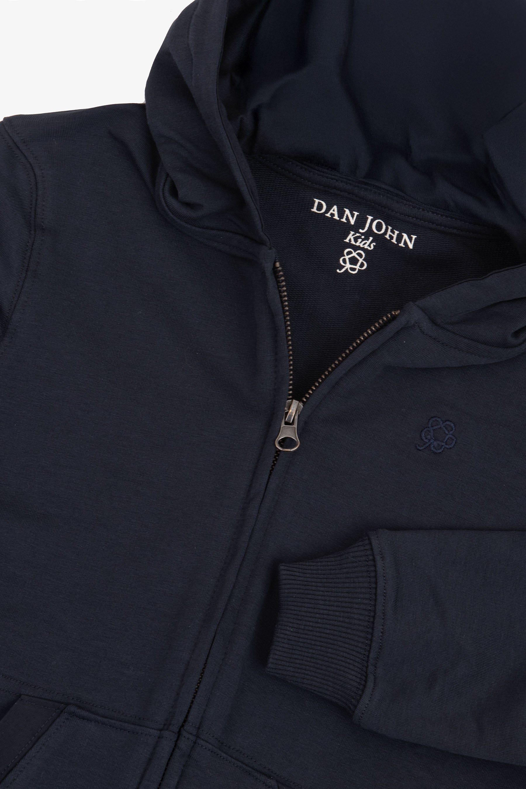 Felpa full zip con cappuccio blu Kids