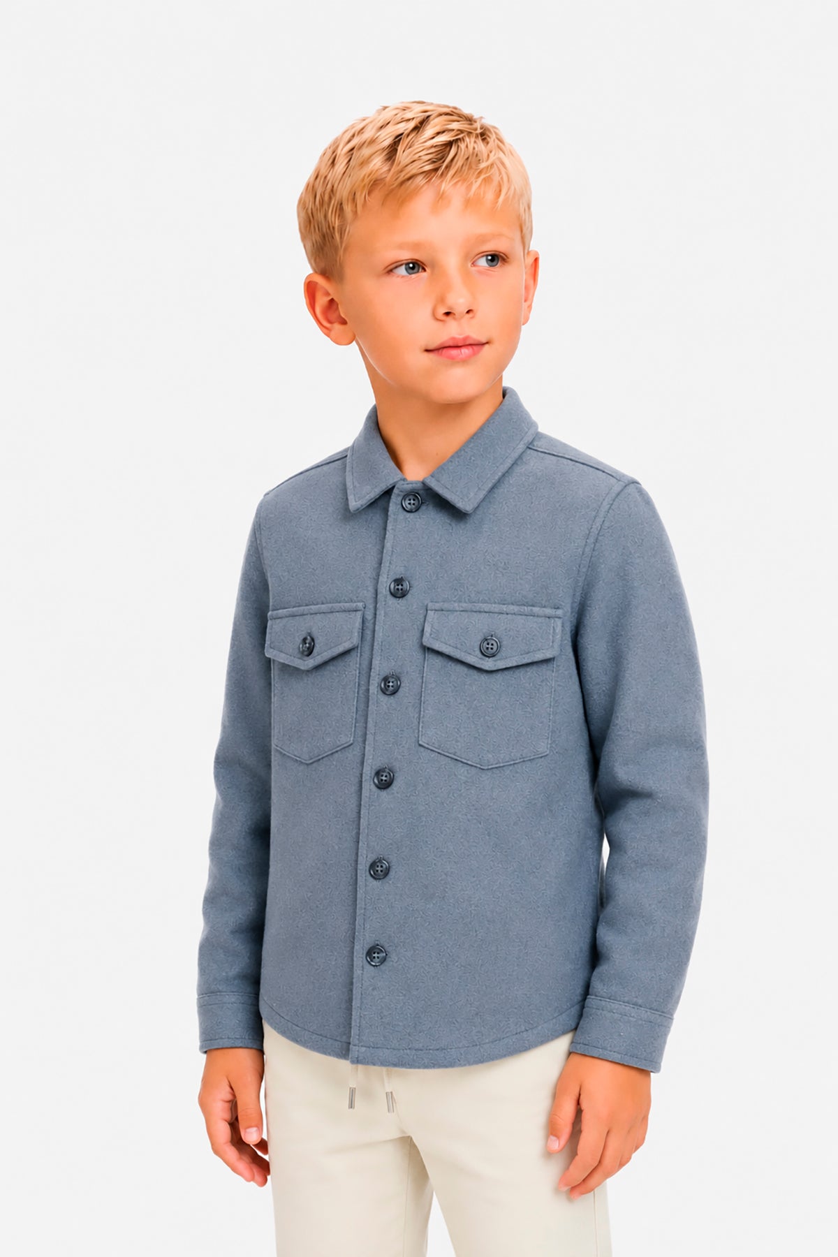 Overshirt misto lana carta da zucchero Kids