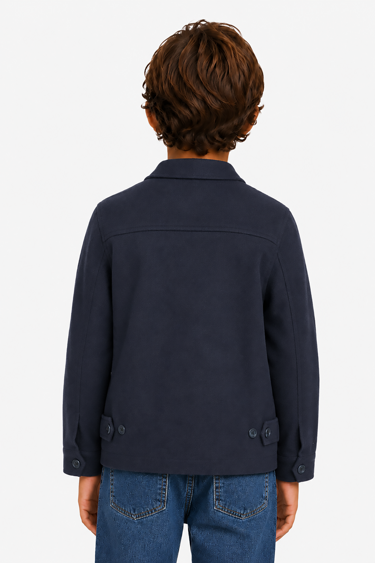 Giubbotto corto in panno blu Kids