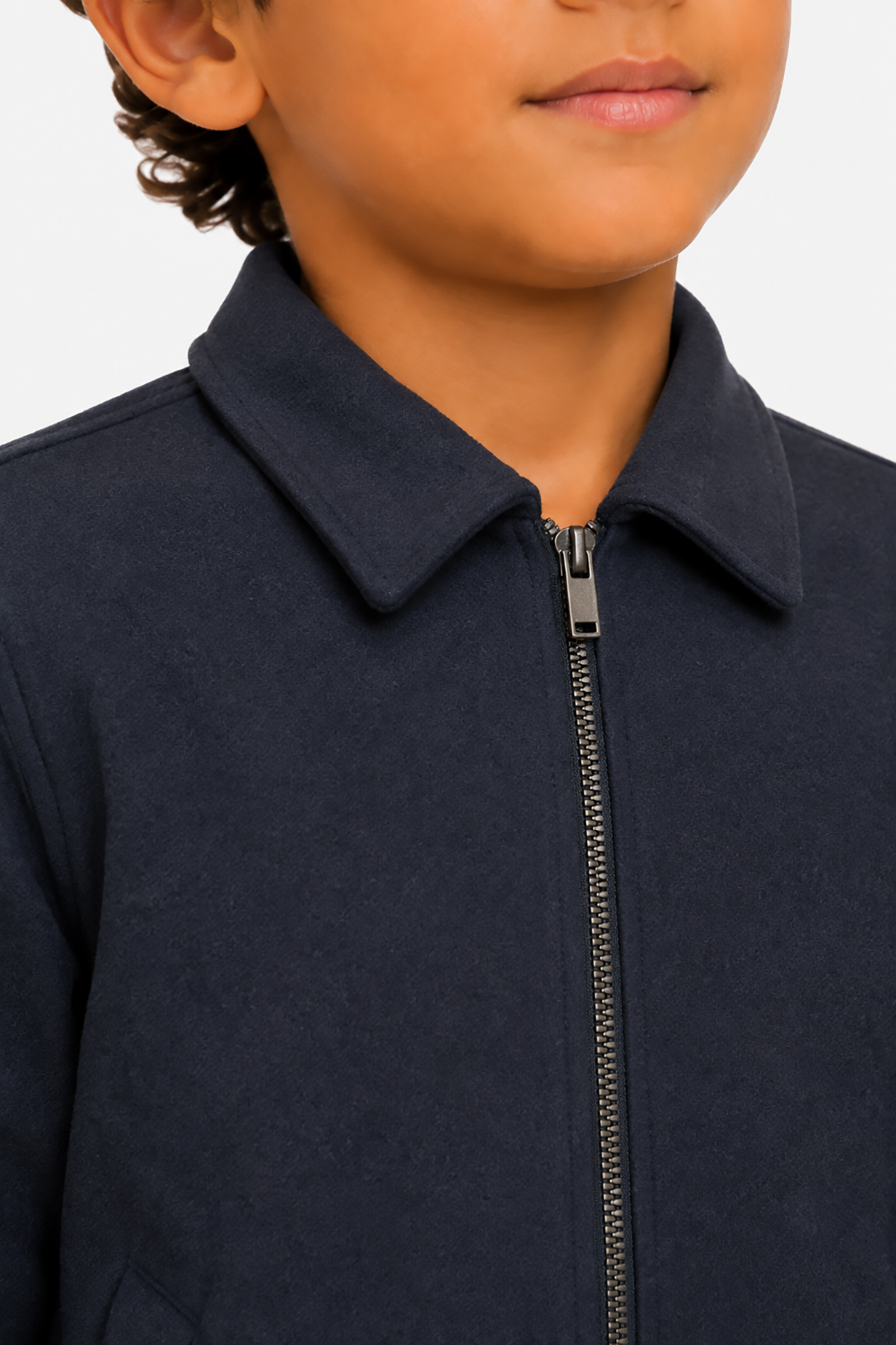 Giubbotto corto in panno blu Kids