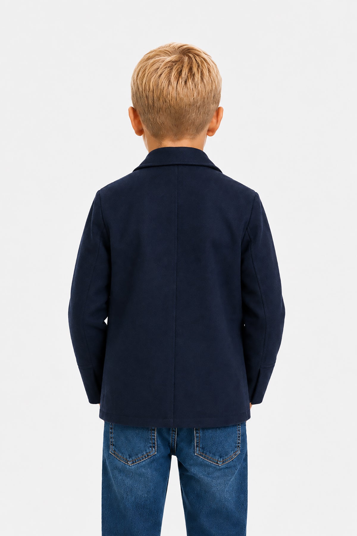 Cappotto doppiopetto blu Kids