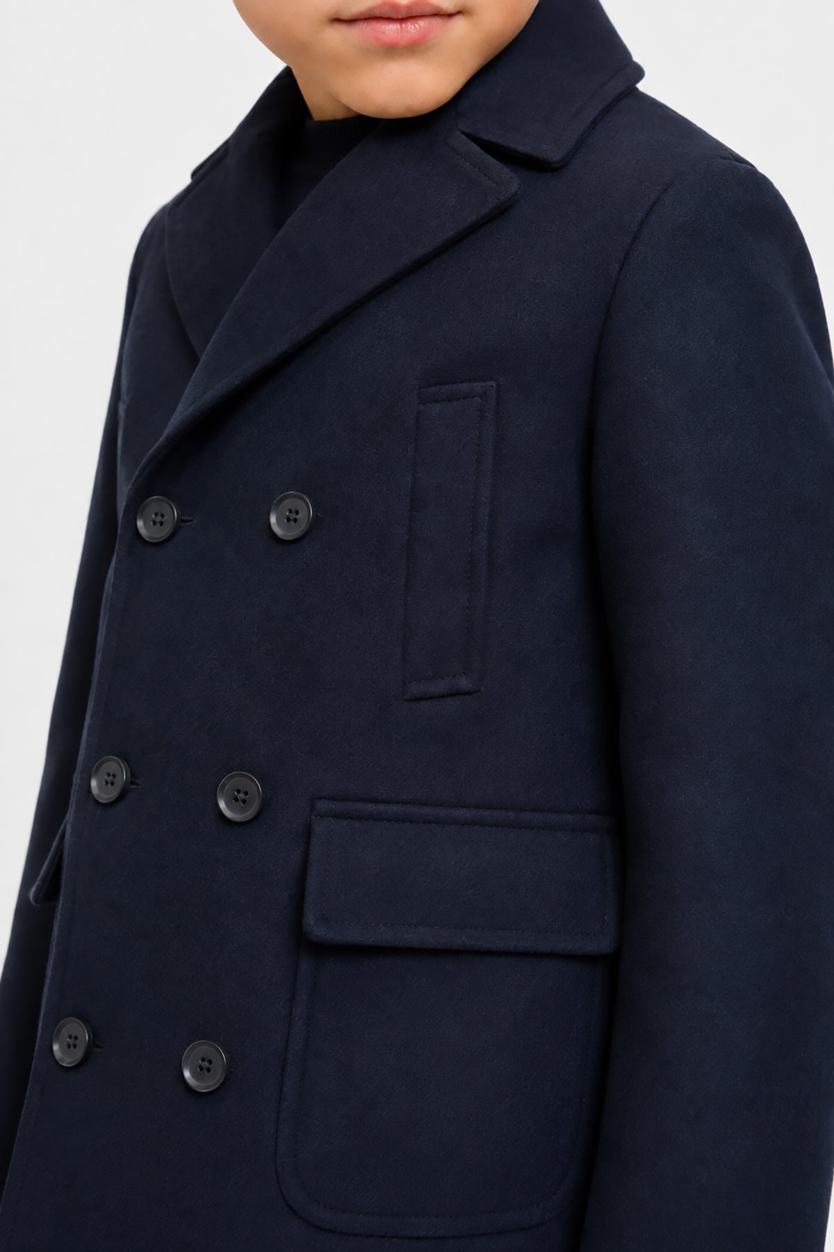 Cappotto doppiopetto blu Kids