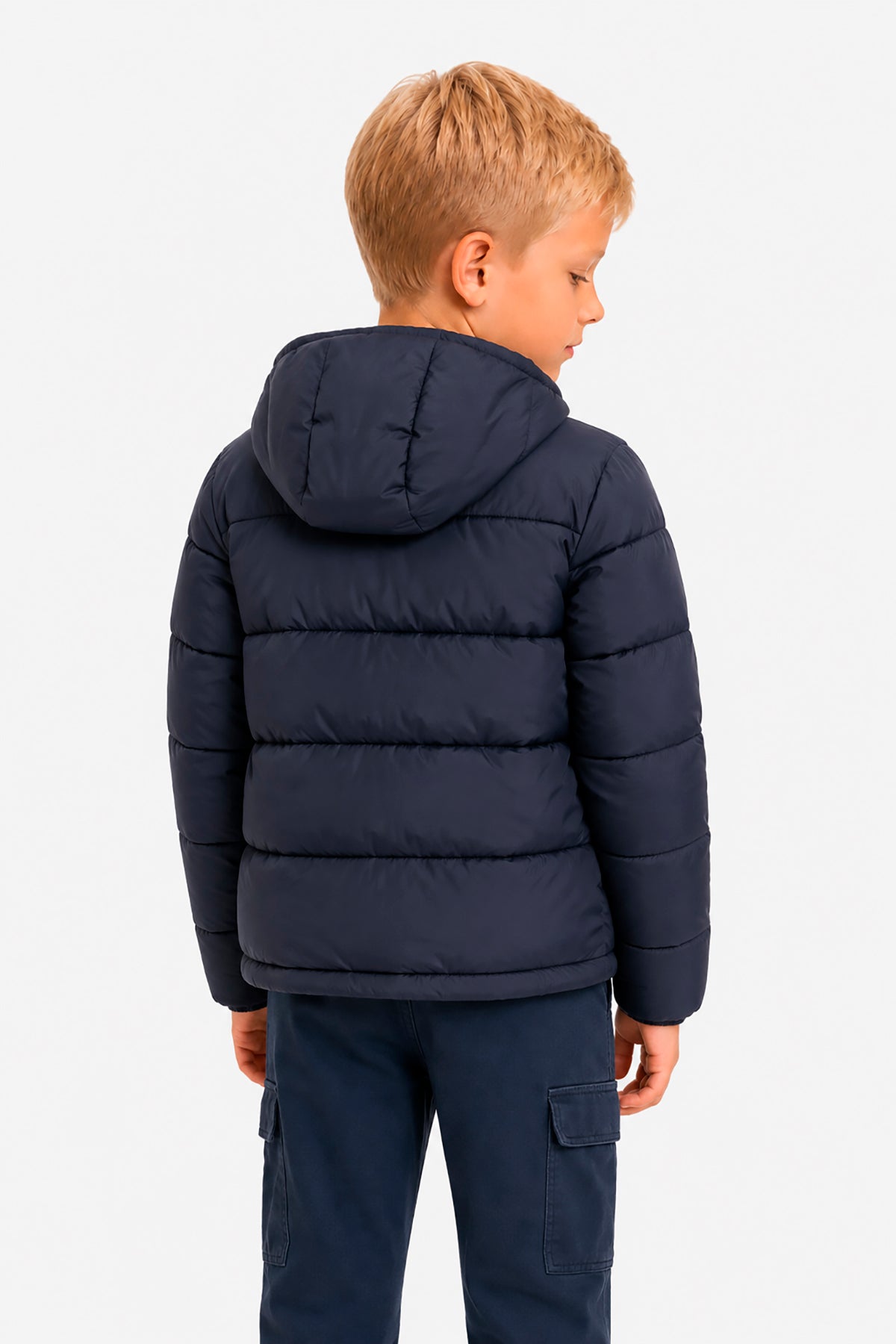 Piumino full zip trapuntato blu Kids