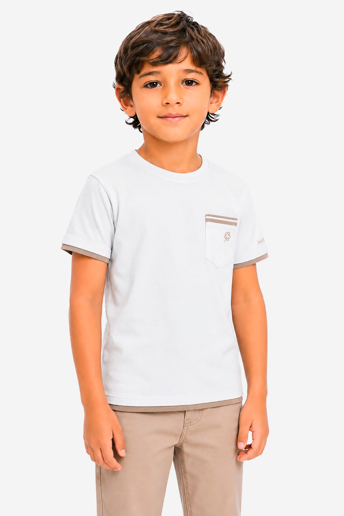 T-shirt con taschino bianca Kids