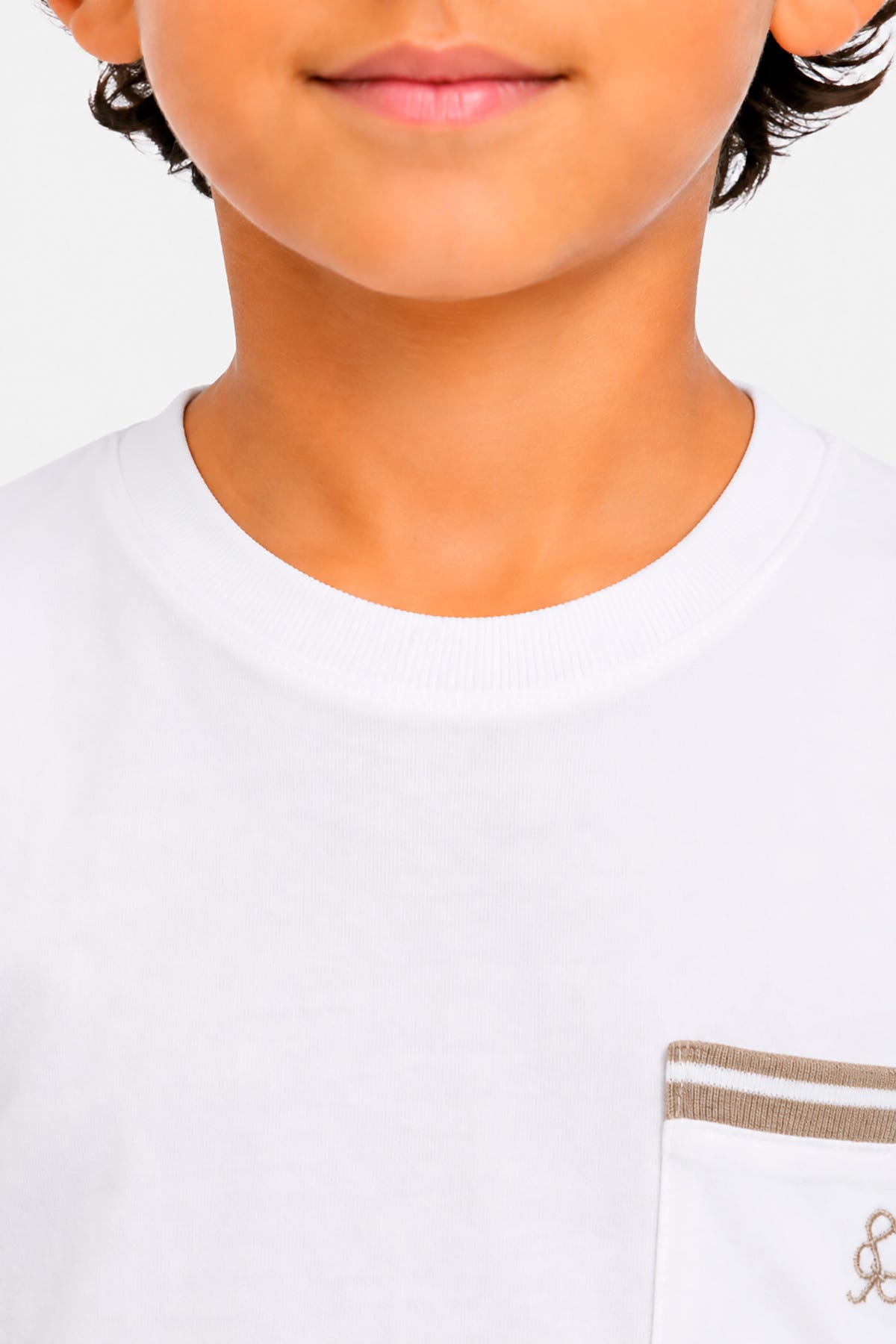 T-shirt con taschino bianca Kids