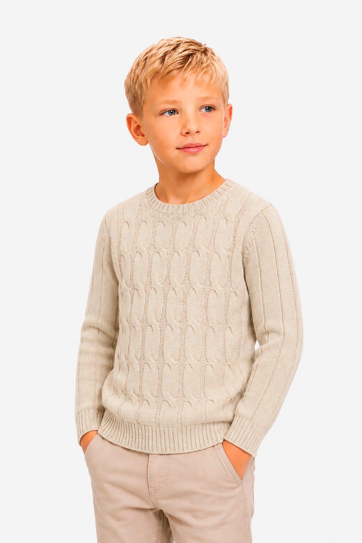 Maglia girocollo treccia corda Kids