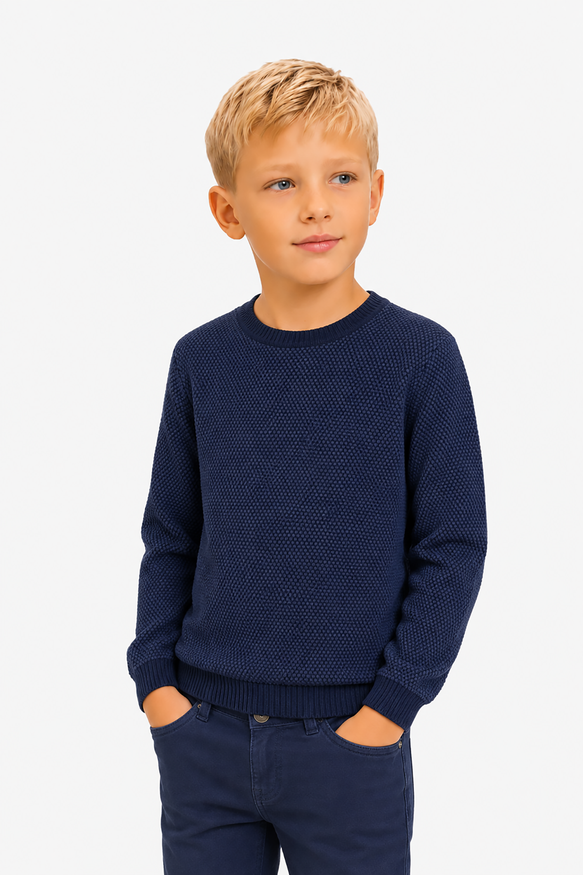 Maglia girocollo chicco riso blu Kids