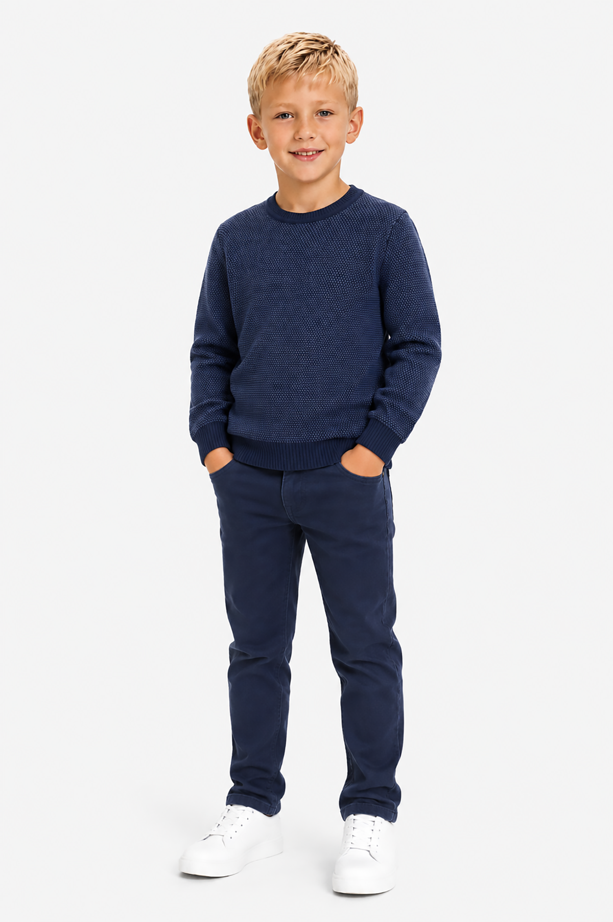 Maglia girocollo chicco riso blu Kids