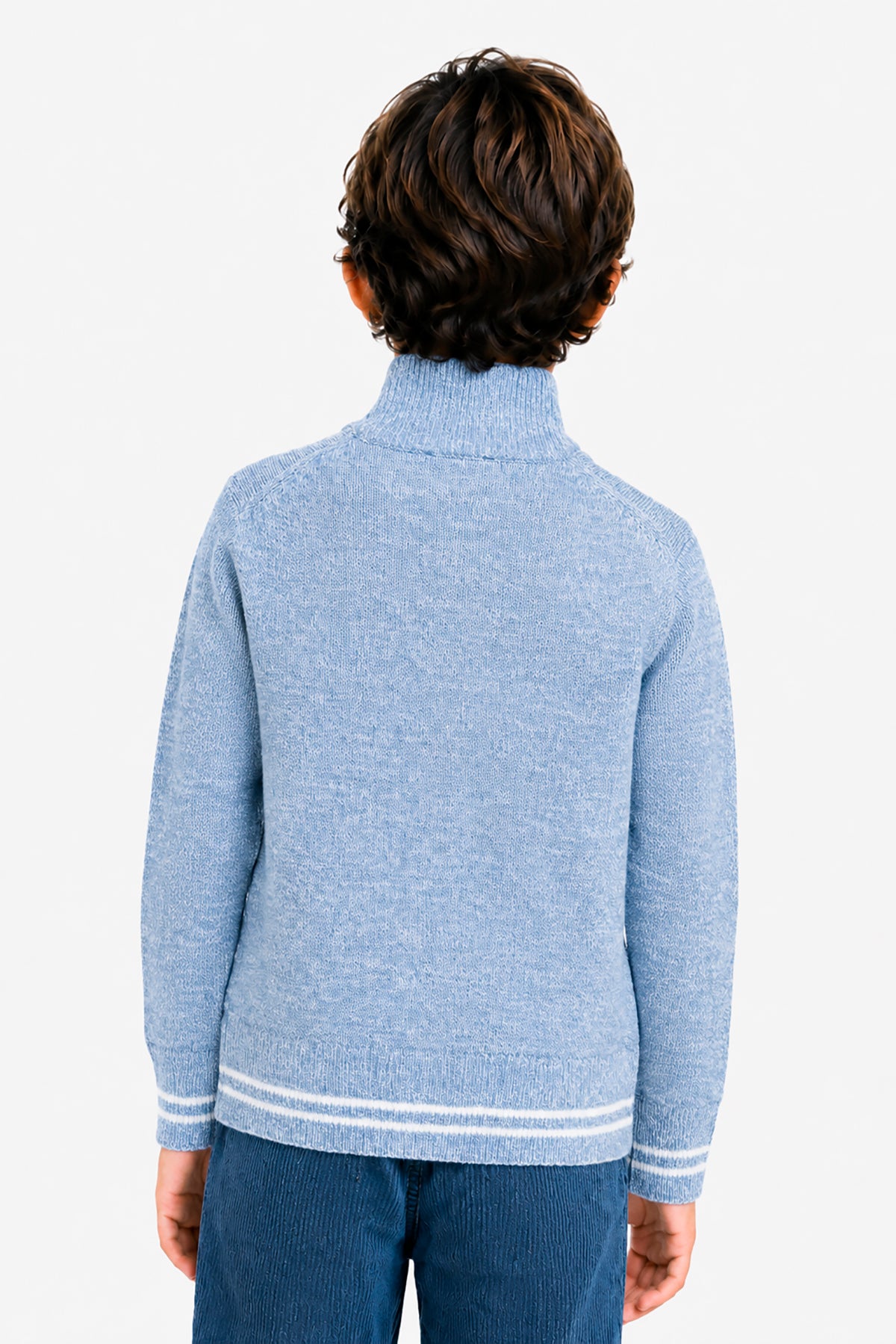 Felpa in maglia mouline' celeste Kids