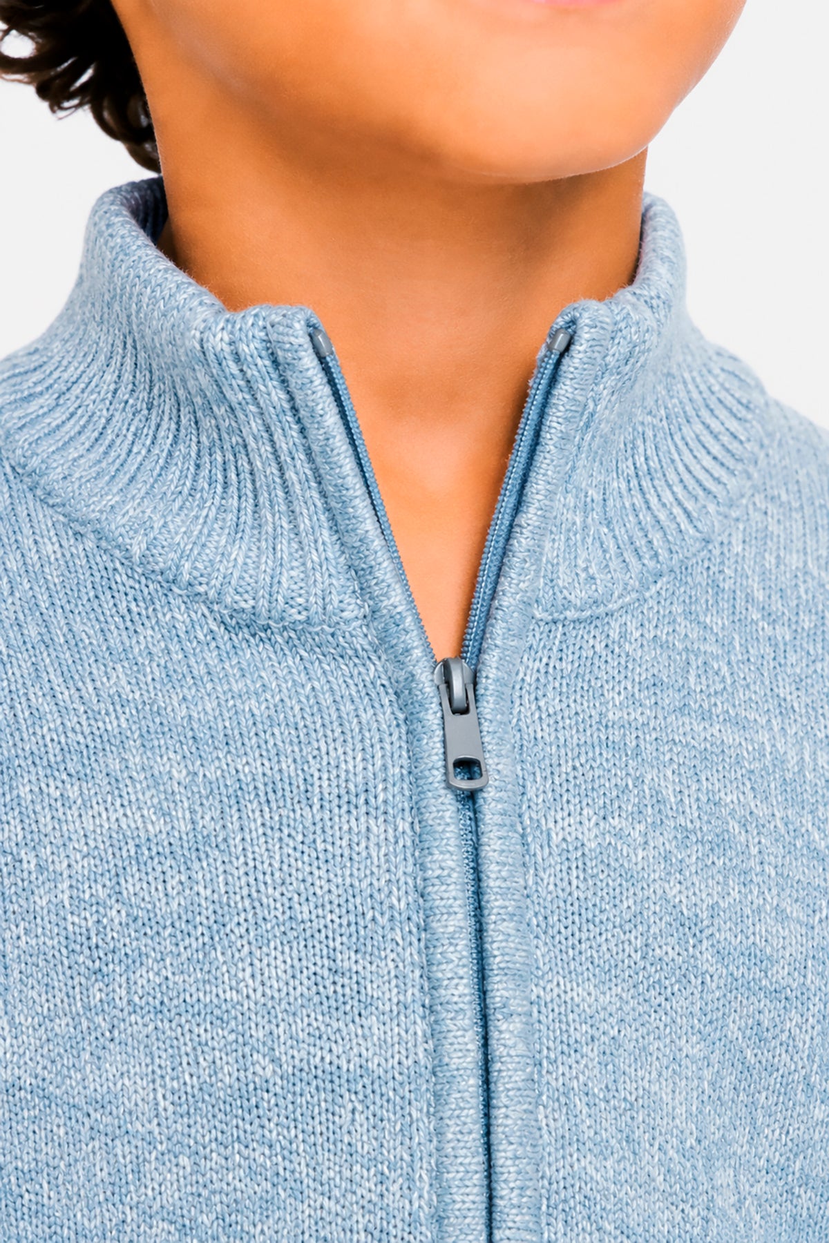 Felpa in maglia mouline' celeste Kids