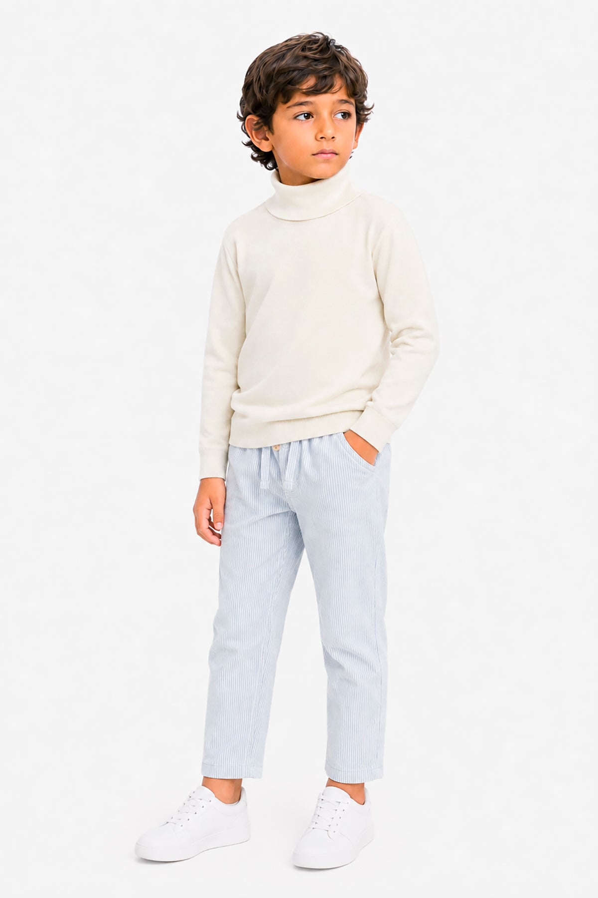 Maglia dolcevita basic panna Kids