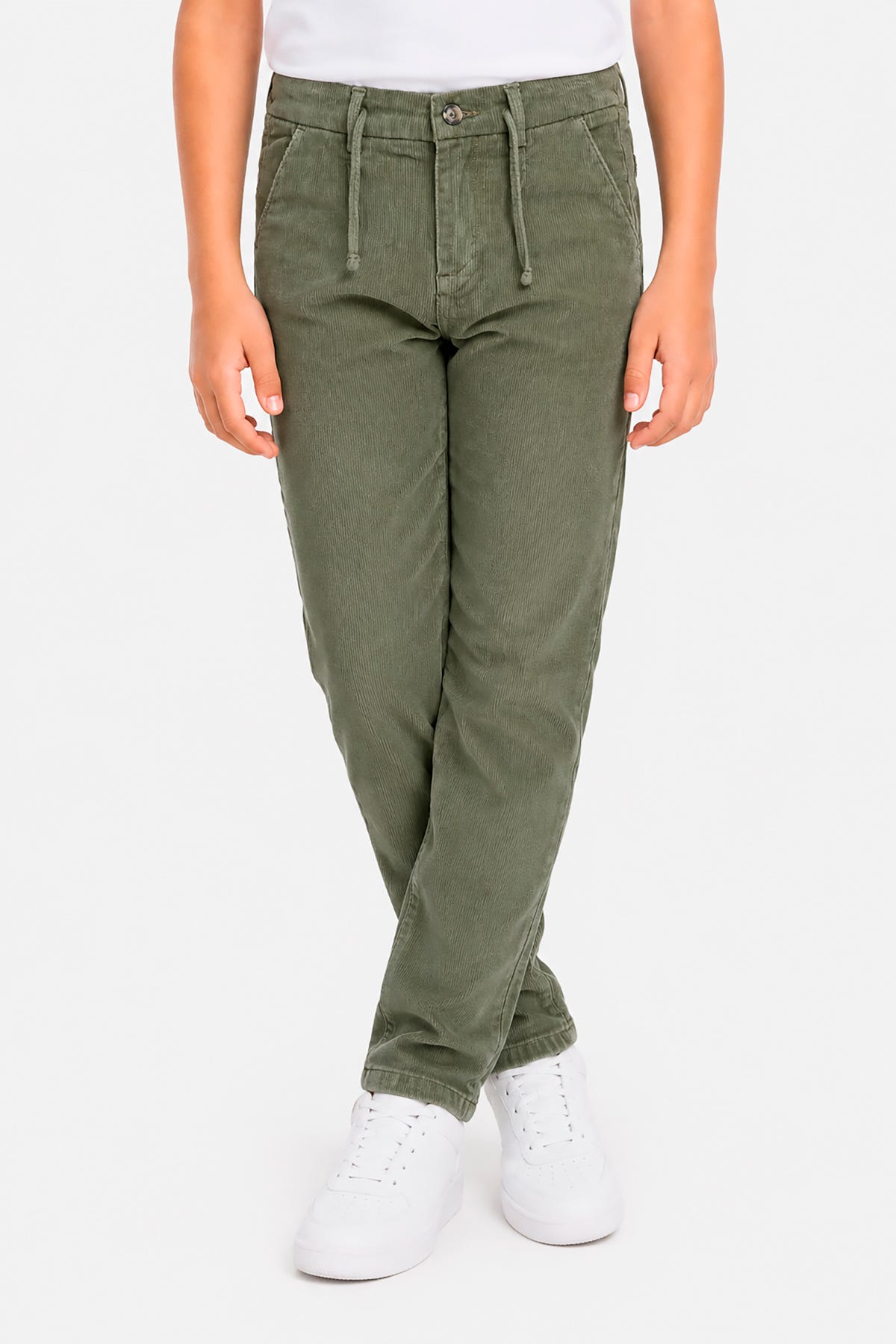 Pantaloni velluto millerighe regular oliva Kids