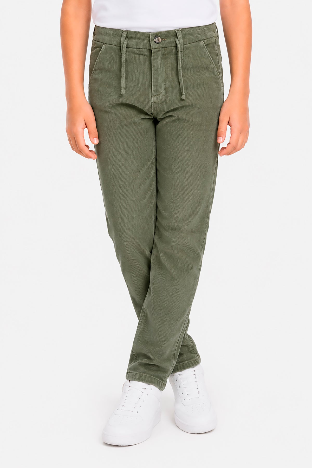 Pantaloni velluto millerighe regular oliva Kids