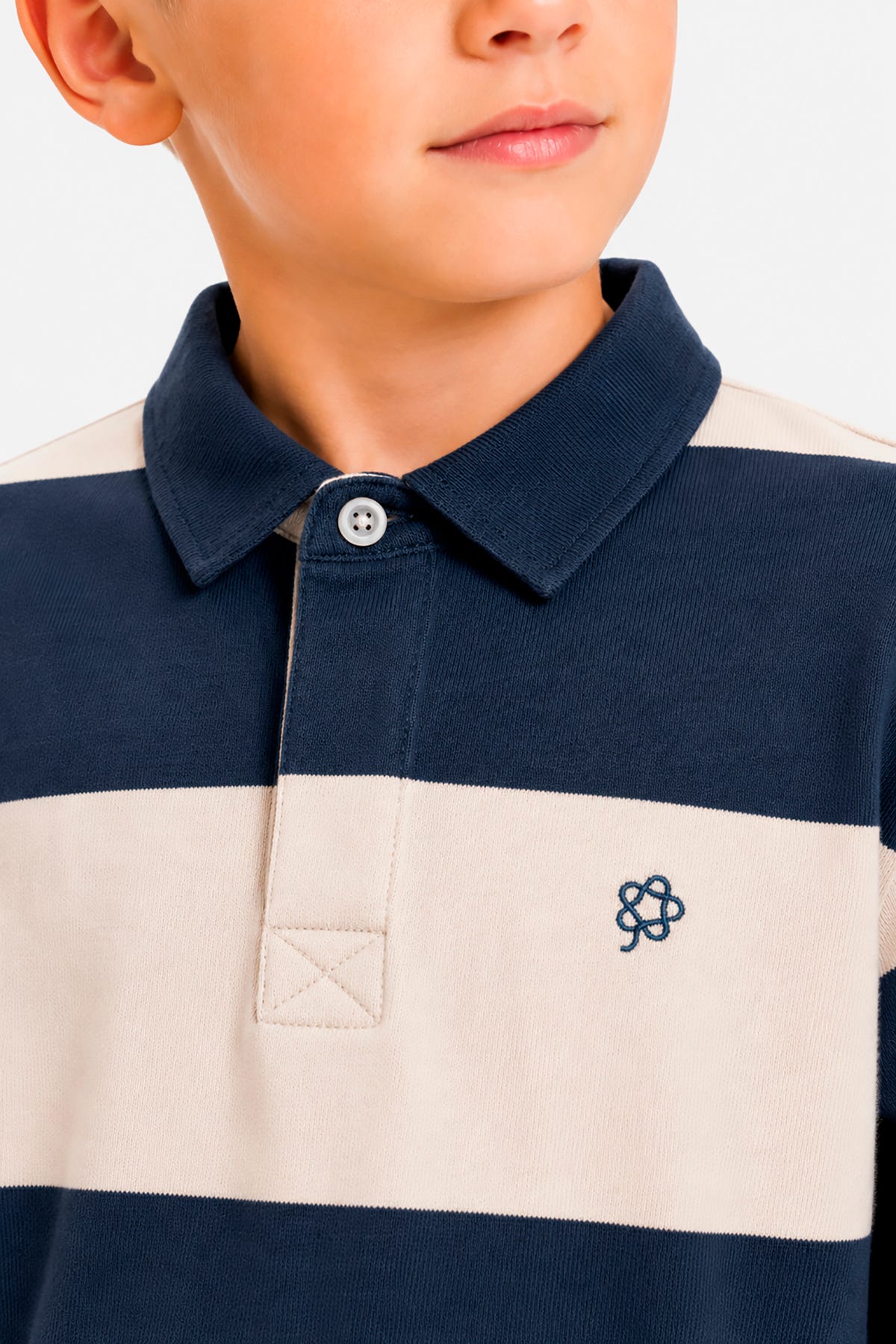 Polo in cotone interlock blu Kids