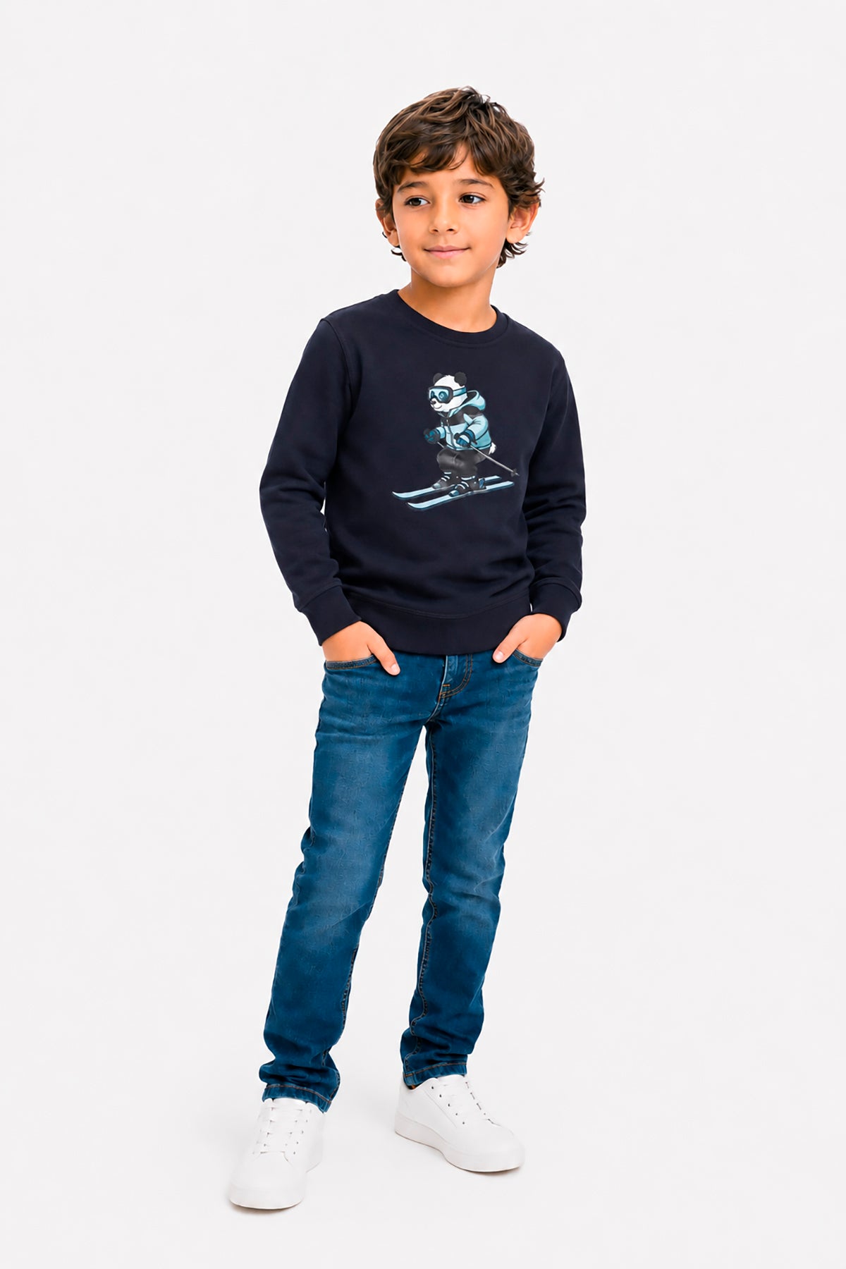 Felpa girocollo blu Kids